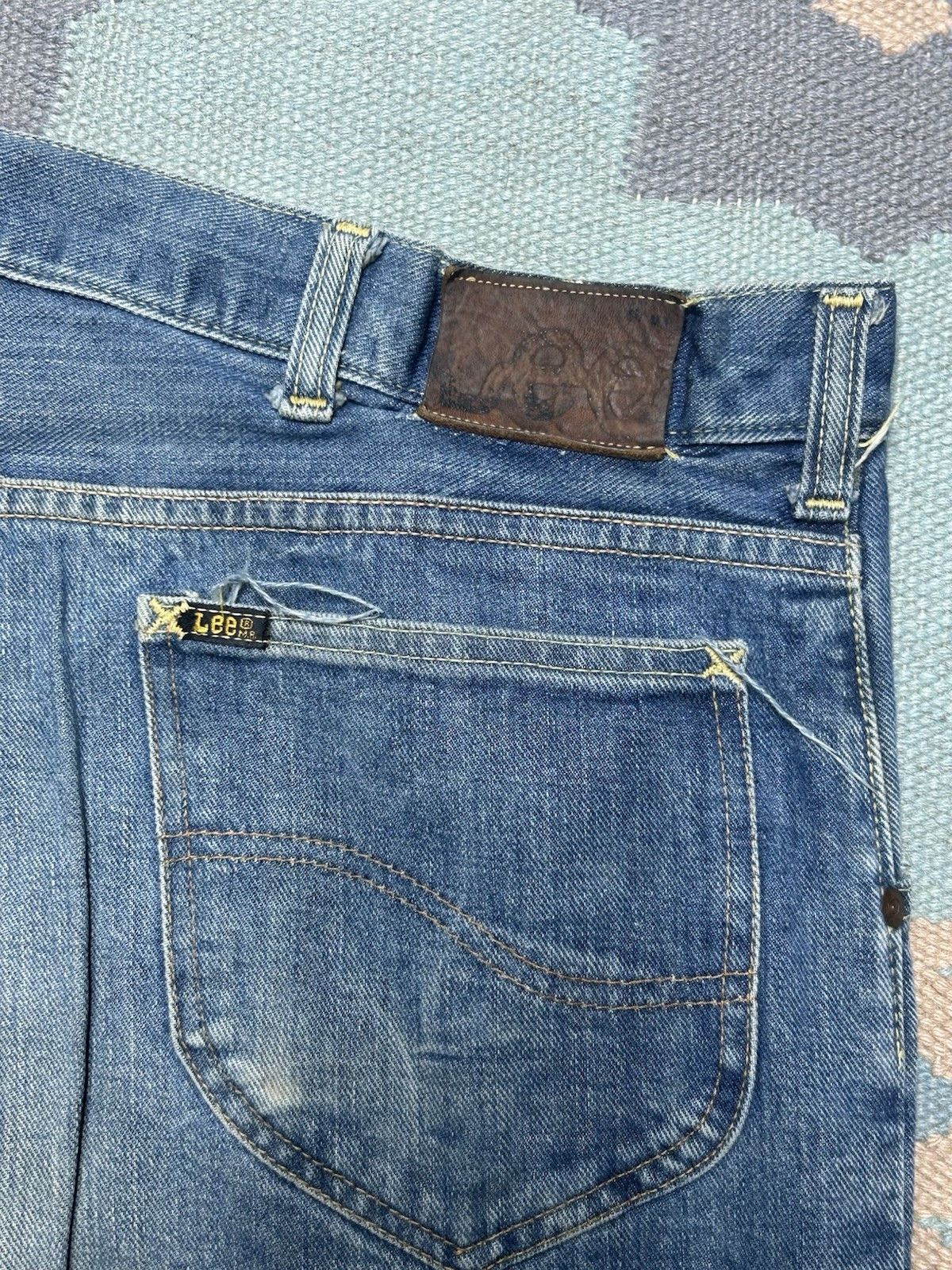 Vintage Vtg 1960s Lee riders jeans faded half selvedge jerky 44x29 Size US 44 / EU 60 - 11 Thumbnail