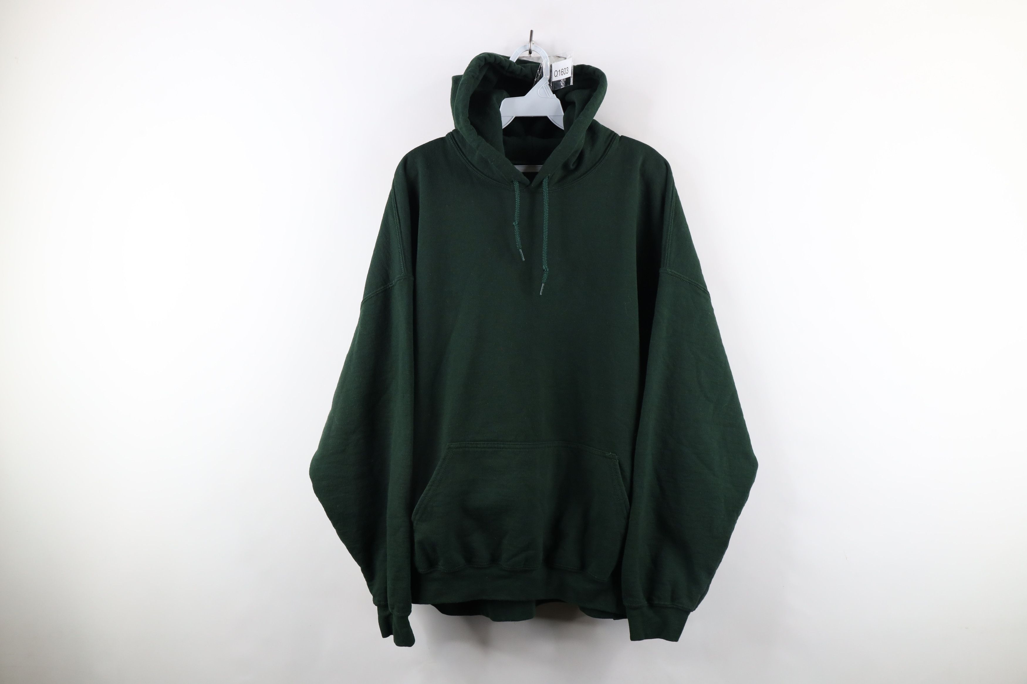 Vintage Vintage 90s Streetwear Heavyweight Hoodie Sweatshirt Green Size US XXL / EU 58 / 5 - 1 Thumbnail