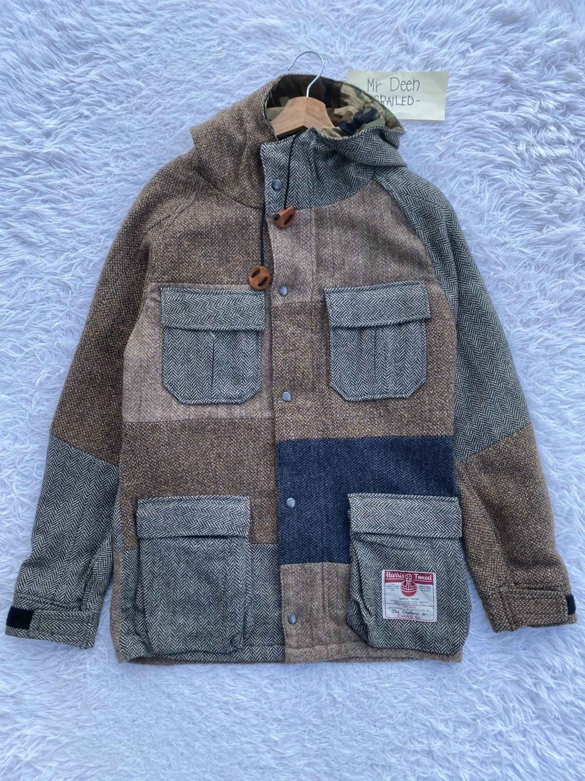 Harris Tweed Rare 1998 Vintage Harris Tweed multitone wool hoodie jacket Size US M / EU 48-50 / 2 - 1 Thumbnail