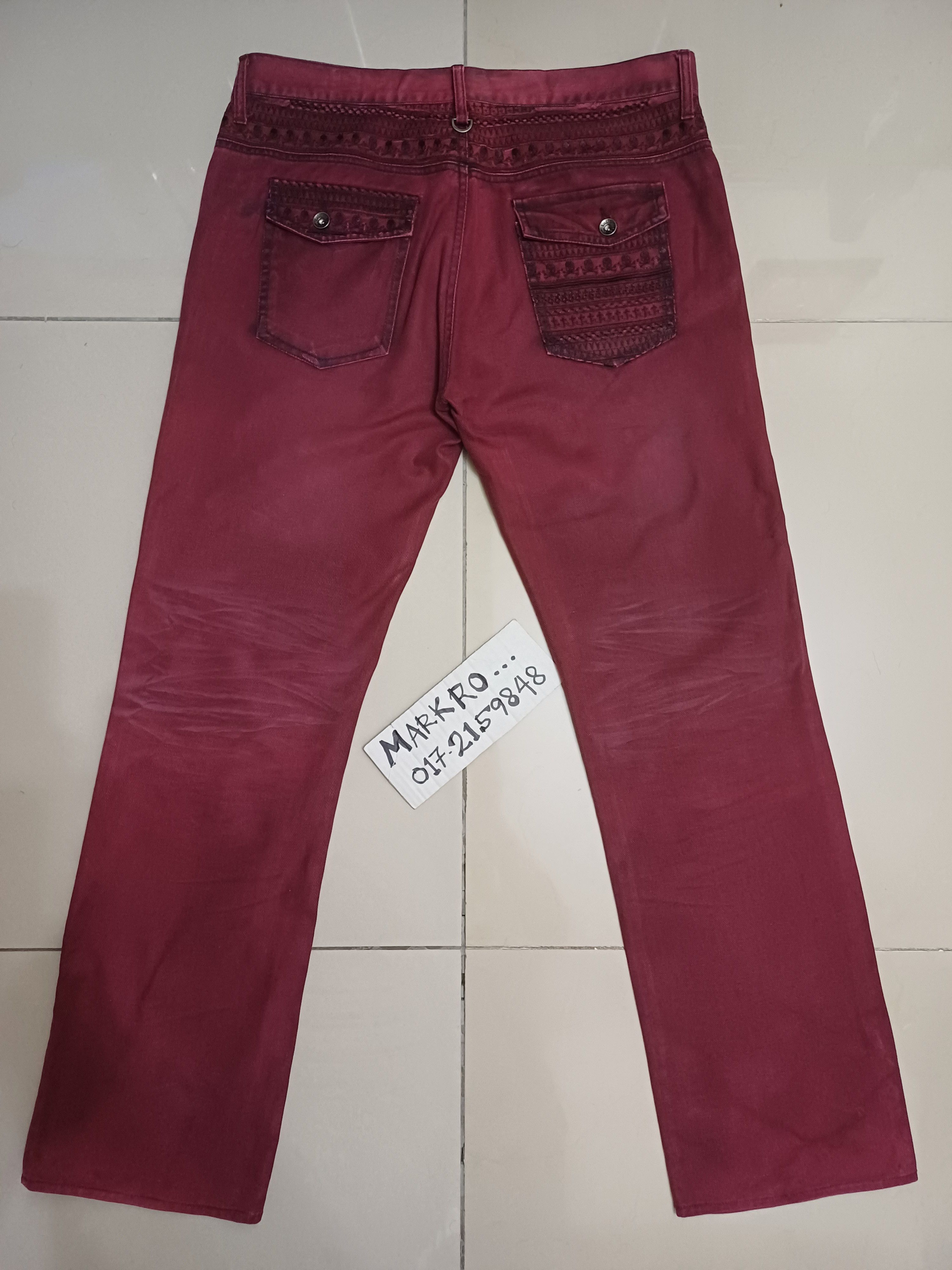 semanticdesign Superb red colour & skull embroidery design jeans 🔥🔥🔥 Size US 36 / EU 52 - 1 Thumbnail