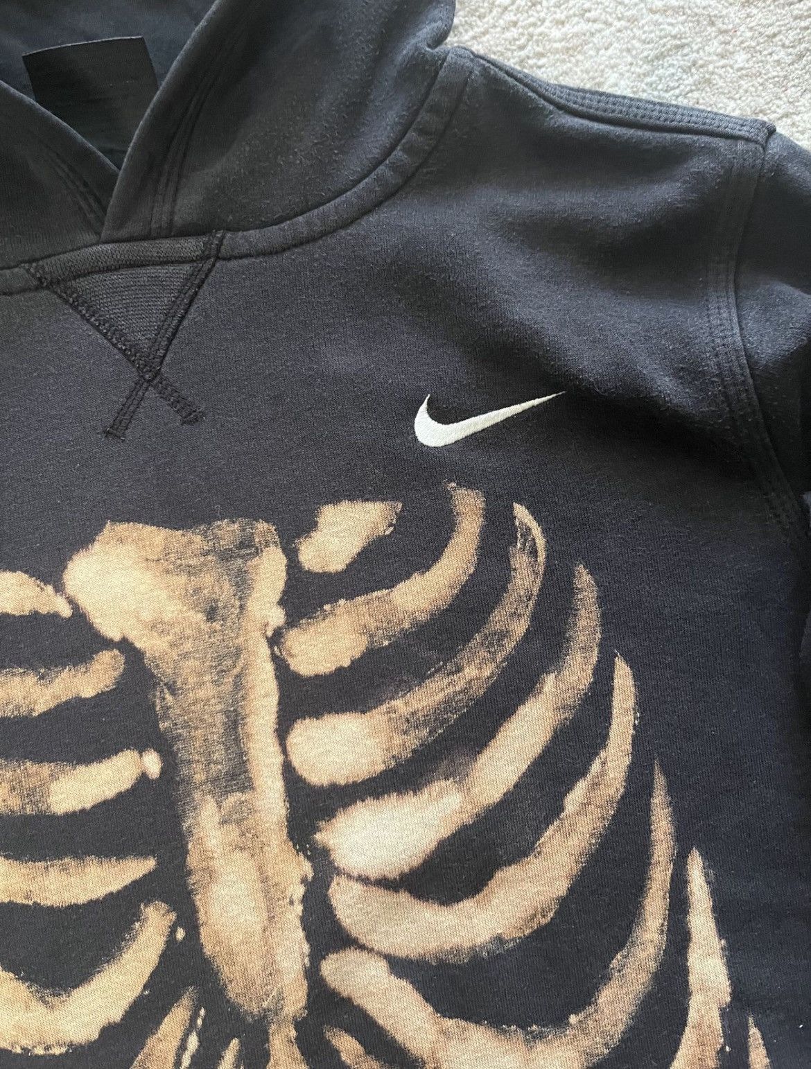 Nike × Vintage VTG Balenci Style Skeleton X-Ray Hoodie (Youth XL) Size US XXS / EU 40 - 3 Thumbnail