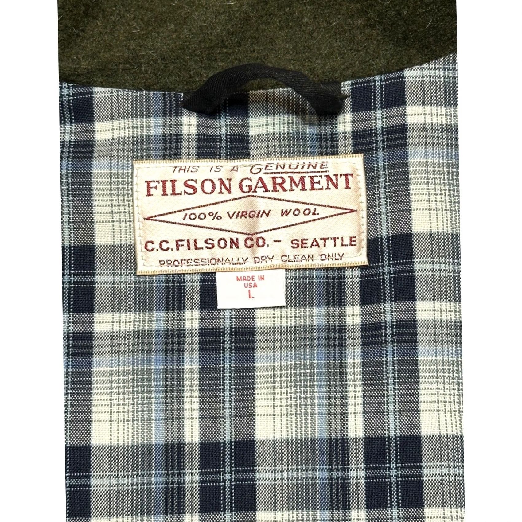 Filson VINTAGE Filson Wool Mackinaw Bomber Jacket Green USB Assembled USA Sz L Jacket Size US L / EU 52-54 / 3 - 5 Thumbnail