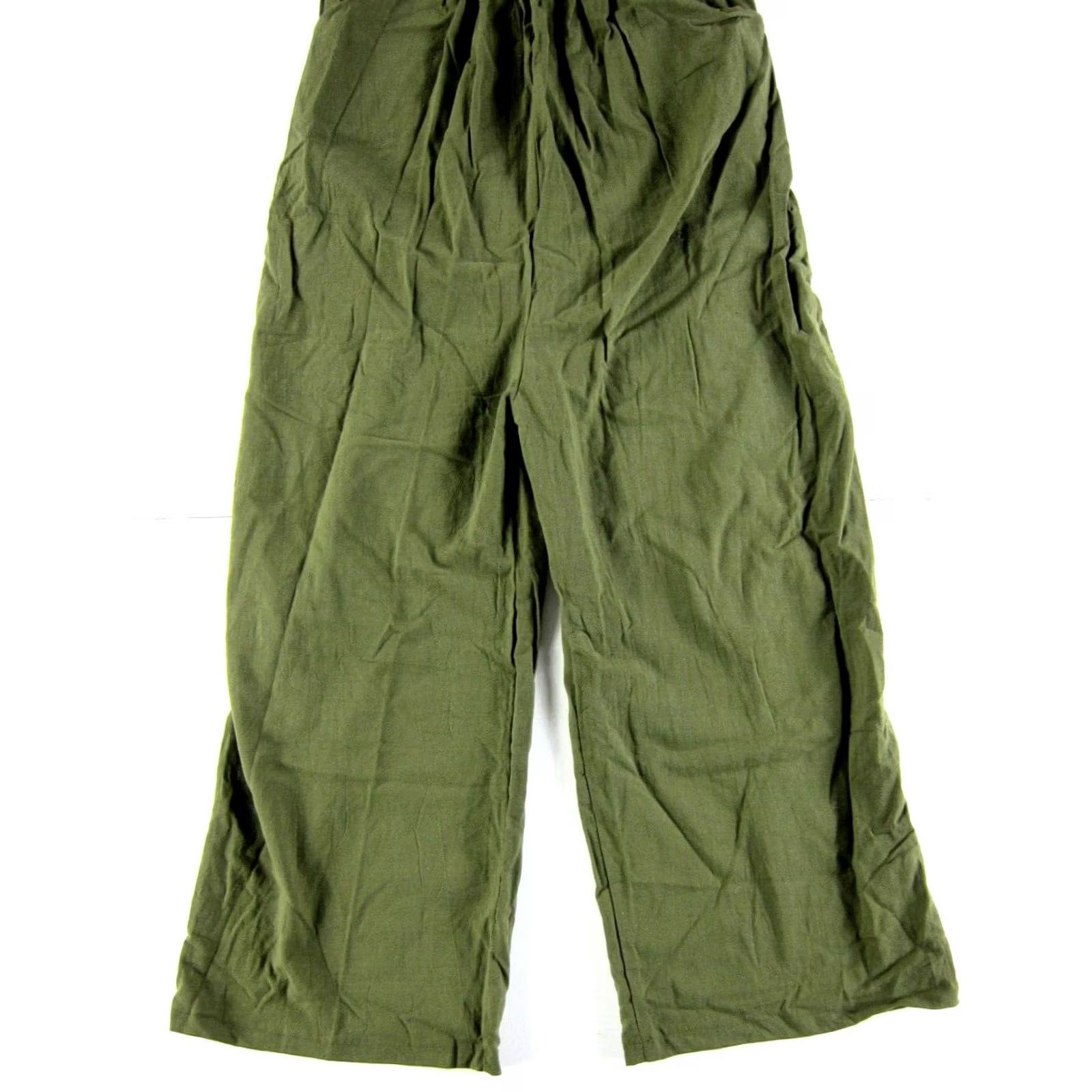 Gloverall NWT ChouYatou Cotton Army Green Pocket Wide Leg Romper Jumpsuit XS Size 26" / US 2 / IT 38 - 5 Thumbnail