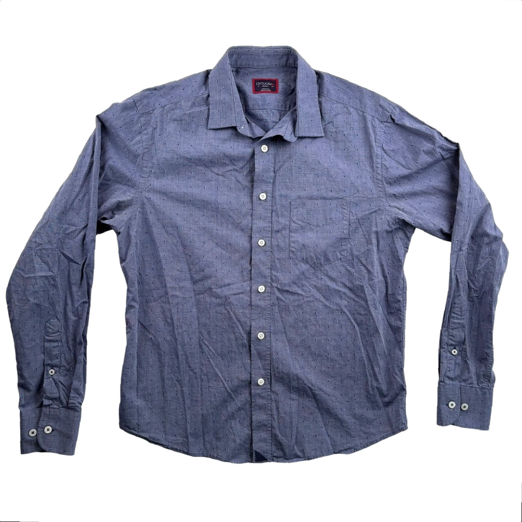 UNTUCKit UNTUCKit Men’s 100% Cotton Button-Down Shirt Blue Small Size US S / EU 44-46 / 1 - 2 Thumbnail
