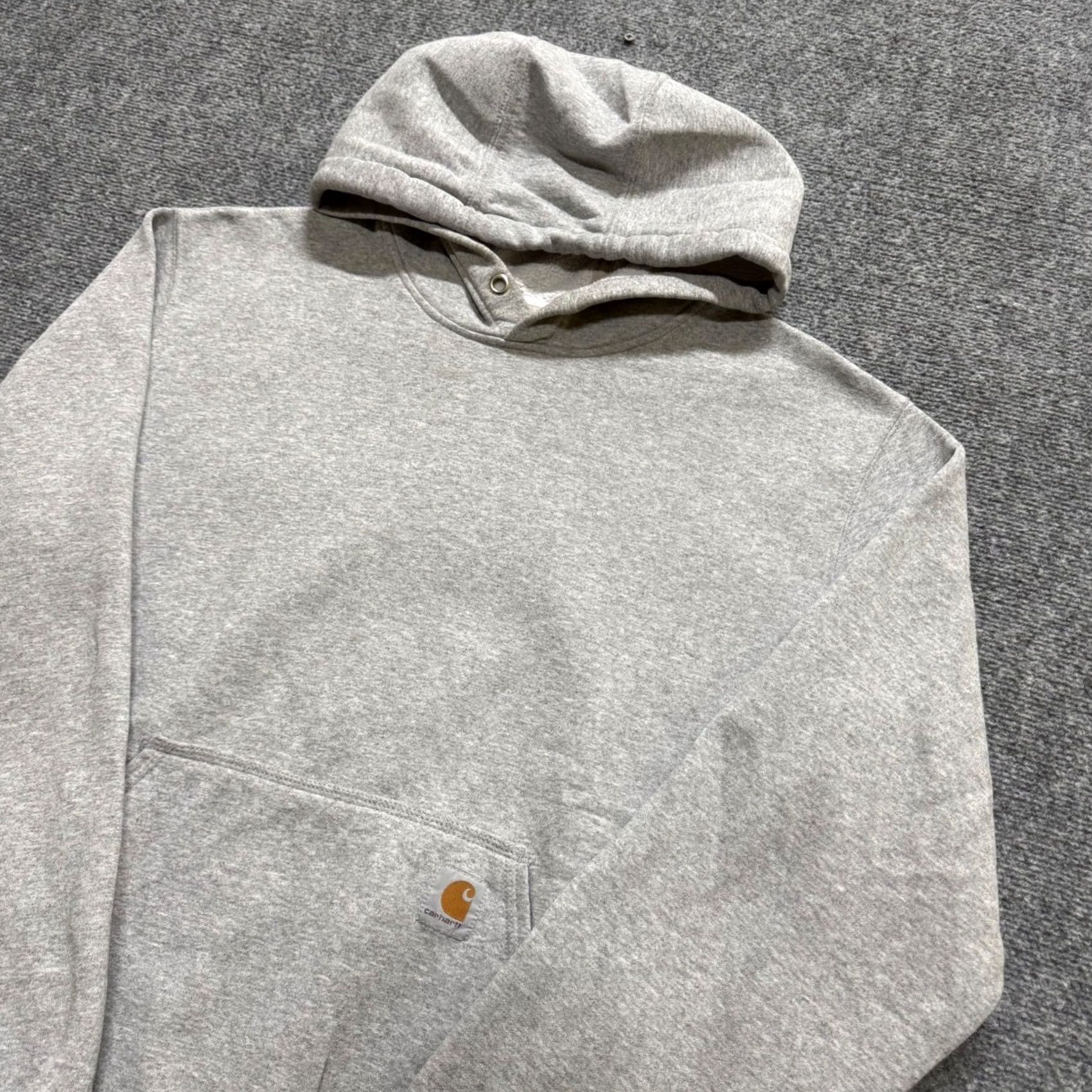 Carhartt VTG Carhartt Pullover Hoodie Men L Heather Grey 90s Workwear Regular Fit Gray Sweatshirt Distressed Size US L / EU 52-54 / 3 - 2 Thumbnail