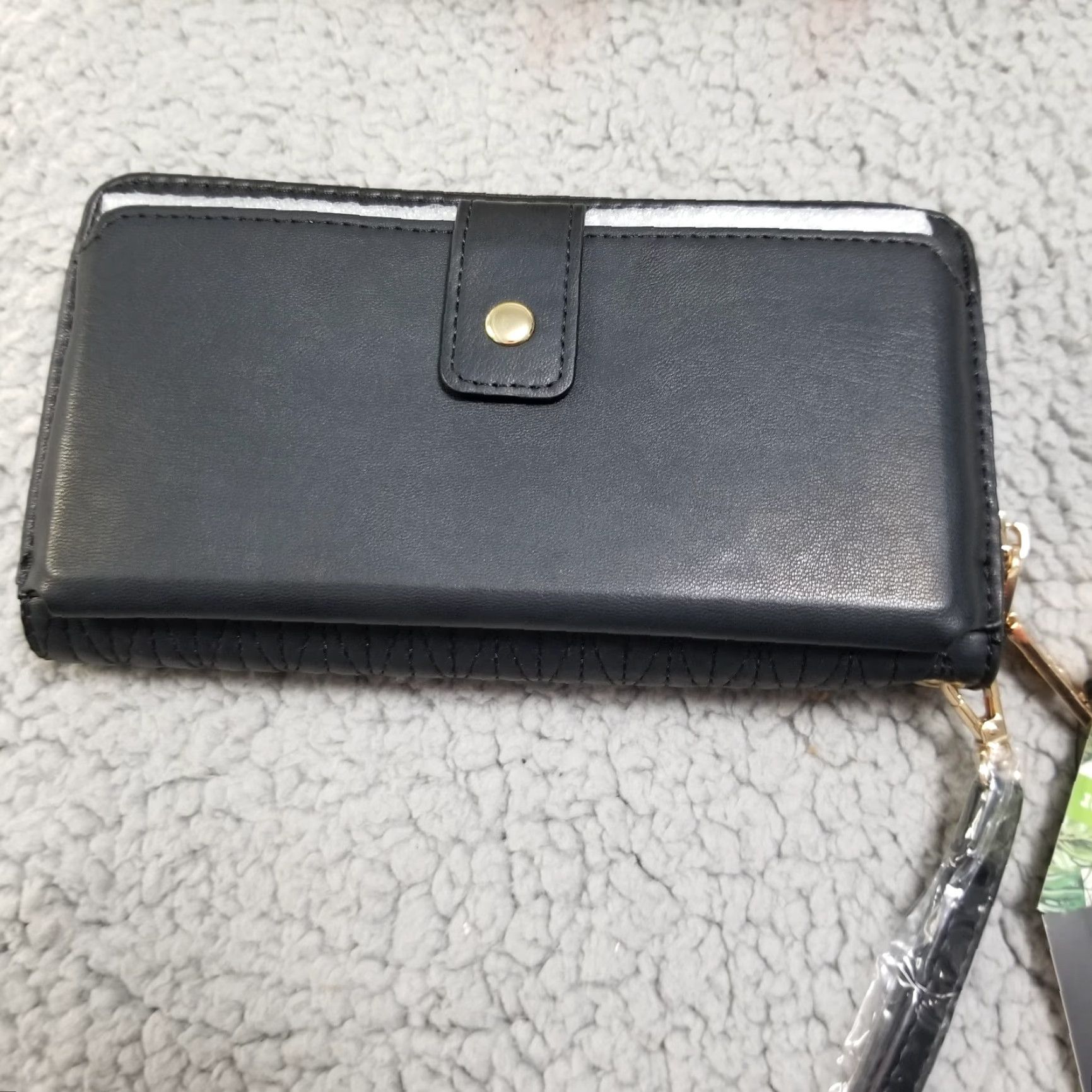 Badgley Mischka VINTAGE Badgley Mischka Wallet Wristlet with Phone Pocket Women One Size Black Faux Leather 2000s Size ONE SIZE - 4 Thumbnail