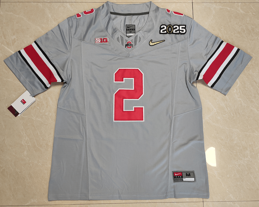 Other Men's Ohio State Buckeyes #2 Caleb Downs Jersey Gray 2025 Size US S / EU 44-46 / 1 - 3 Thumbnail