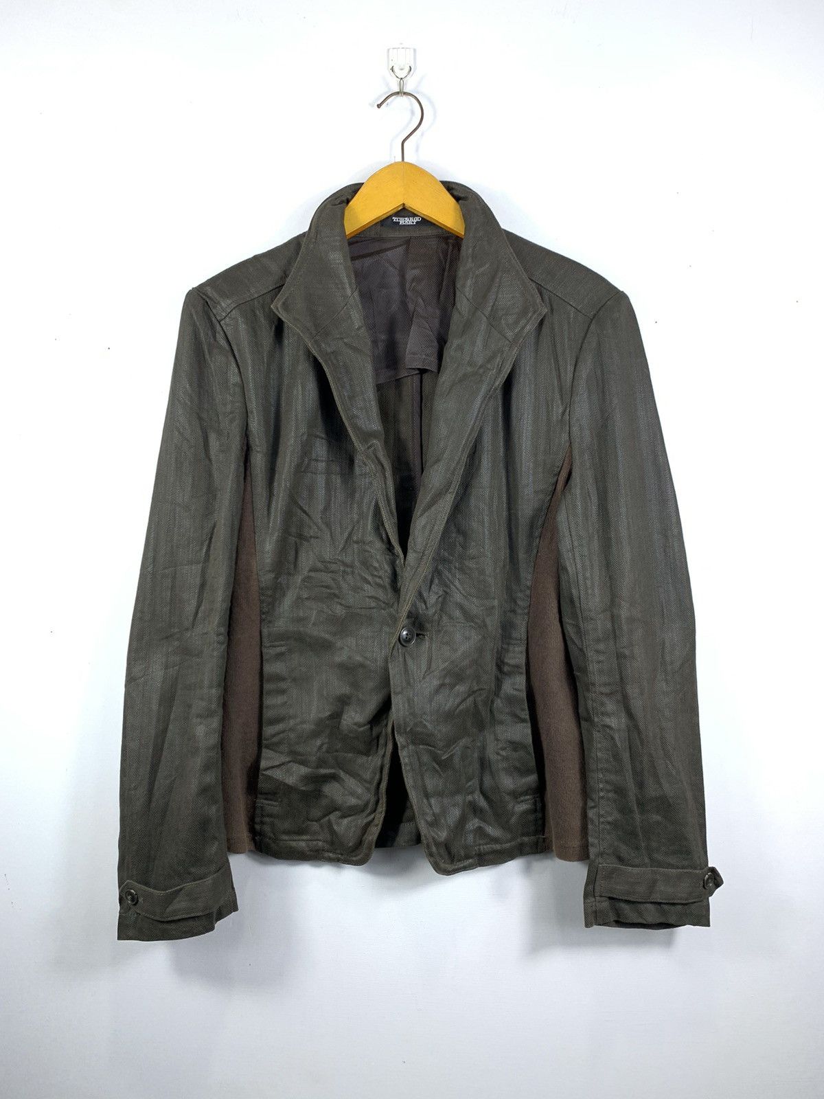 image of 14Th Addiction x Tornado Mart Japan Tornado Mart Waxed Jacket in Grey, Men's (Size Medium)