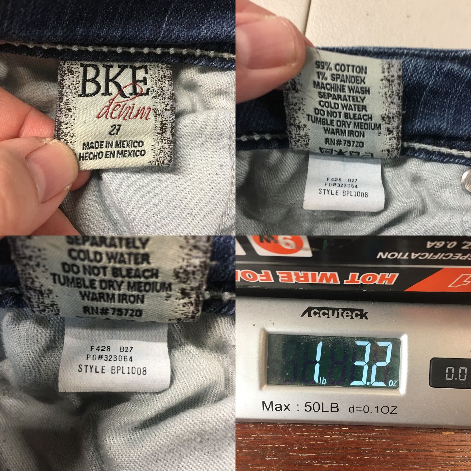 Vintage BKE Cropped Jeans Women 27 (30x26) Blue Denim Cotton Blend Low Rise Zip Size 27" / US 4 / IT 40 - 10 Thumbnail