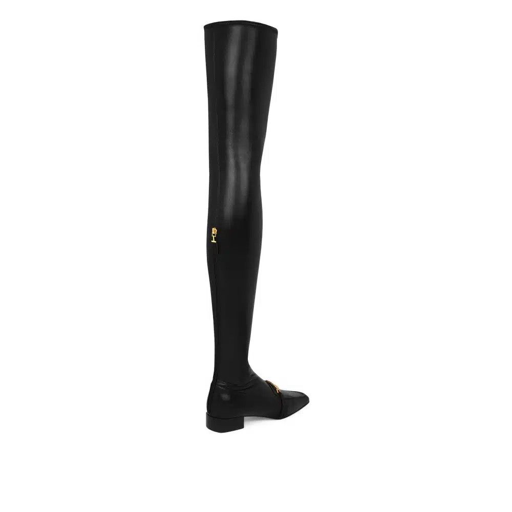 Tom Ford o1loc1c0525 W3352 Leather Over The Knee Boots in Black Size US 10 / IT 40 - 4 Thumbnail