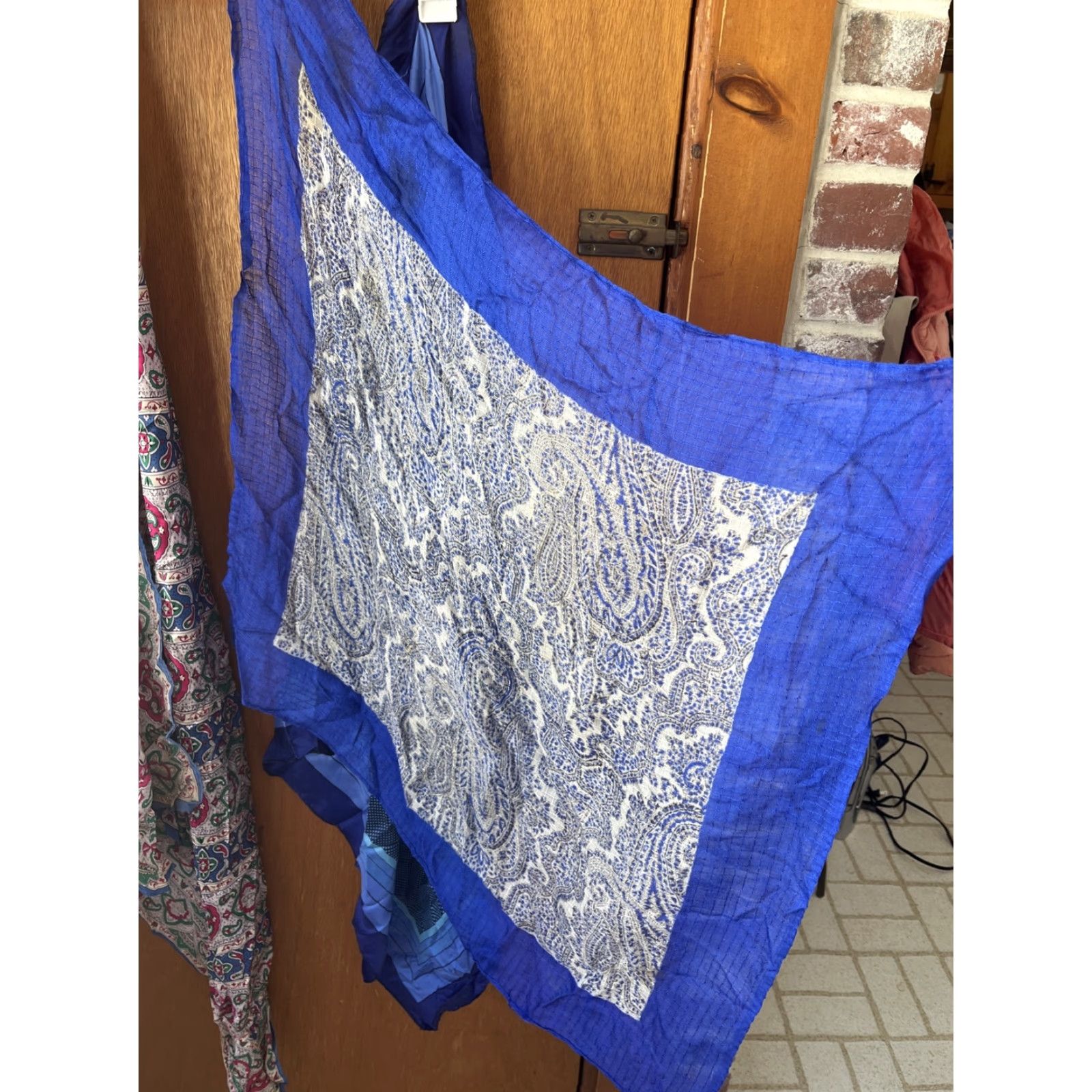 Vintage VINTAGE Unbranded Blue Geometric Pattern Scarf User: Vintage Unbranded Blue Geometric Pattern Scarf Size ONE SIZE - 3 Thumbnail
