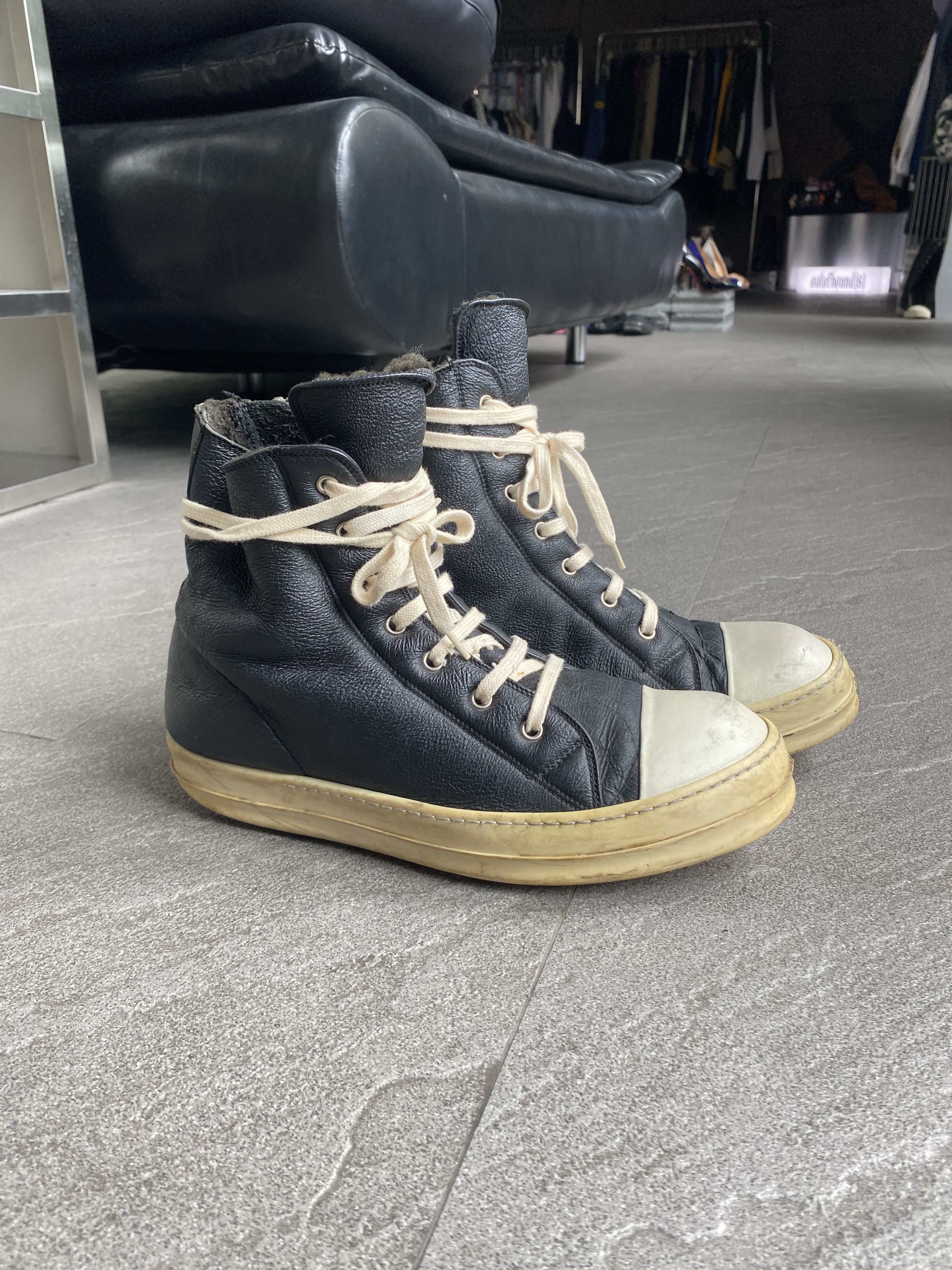 Rick Owens EDFU Cargo Fetish Ramones High 'Black Milk' | Grailed