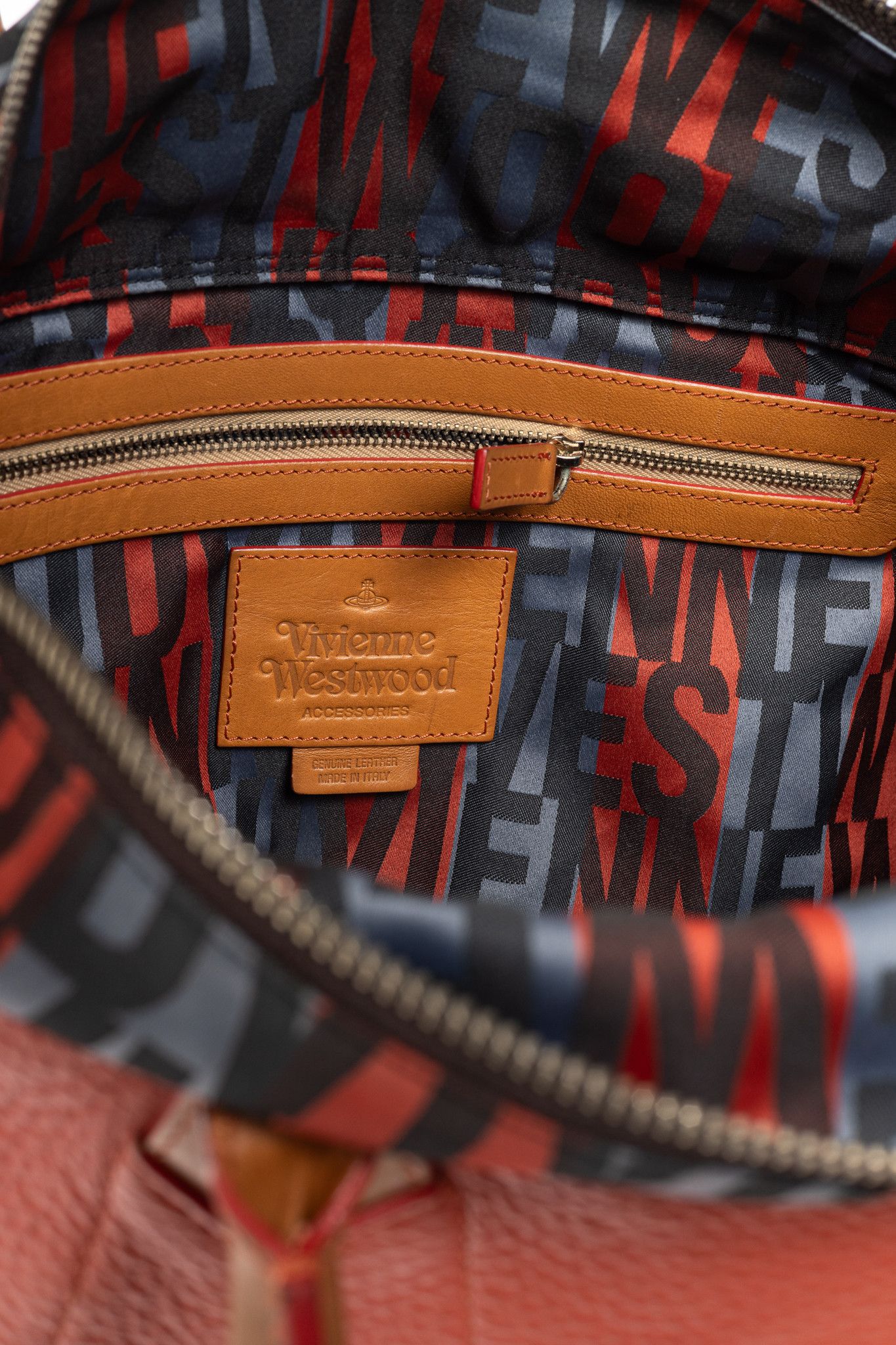 Vivienne Westwood Vivienne Westwood Cameo Orange Embossed-Logo Leather Tote Size ONE SIZE - 12 Thumbnail