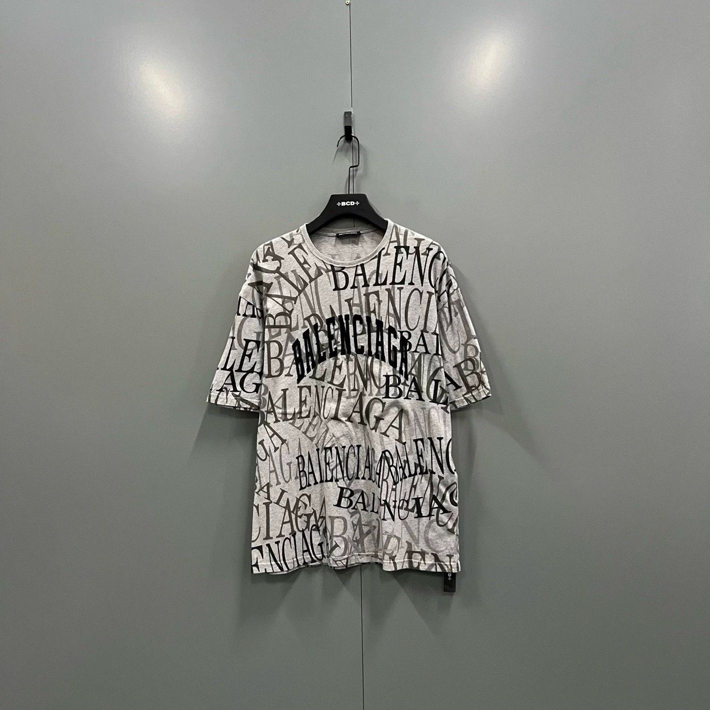 Balenciaga Grey Logo Print Short Sleeve - dmc