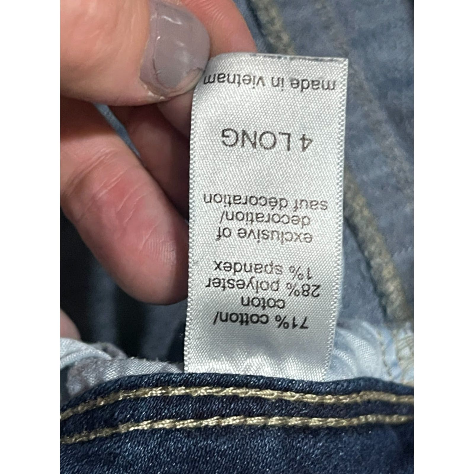 Vintage Maurices Jeans Women’s 4 Long Blue Denim Flared Pockets Size 27" / US 4 / IT 40 - 7 Thumbnail