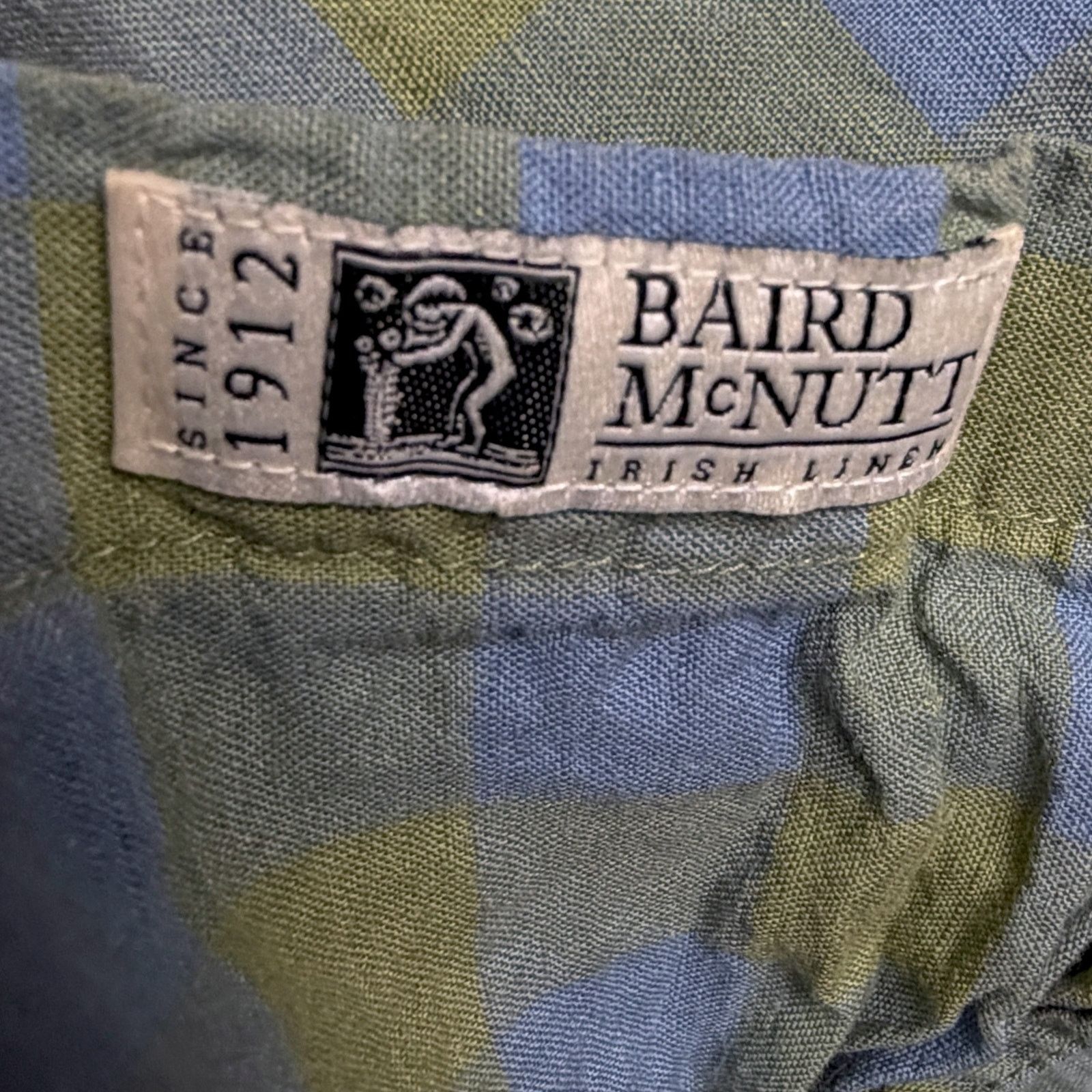 J.Crew J.Crew Men Medium Linen Blend Green Check Baird McNutt Shirt Size US M / EU 48-50 / 2 - 7 Thumbnail