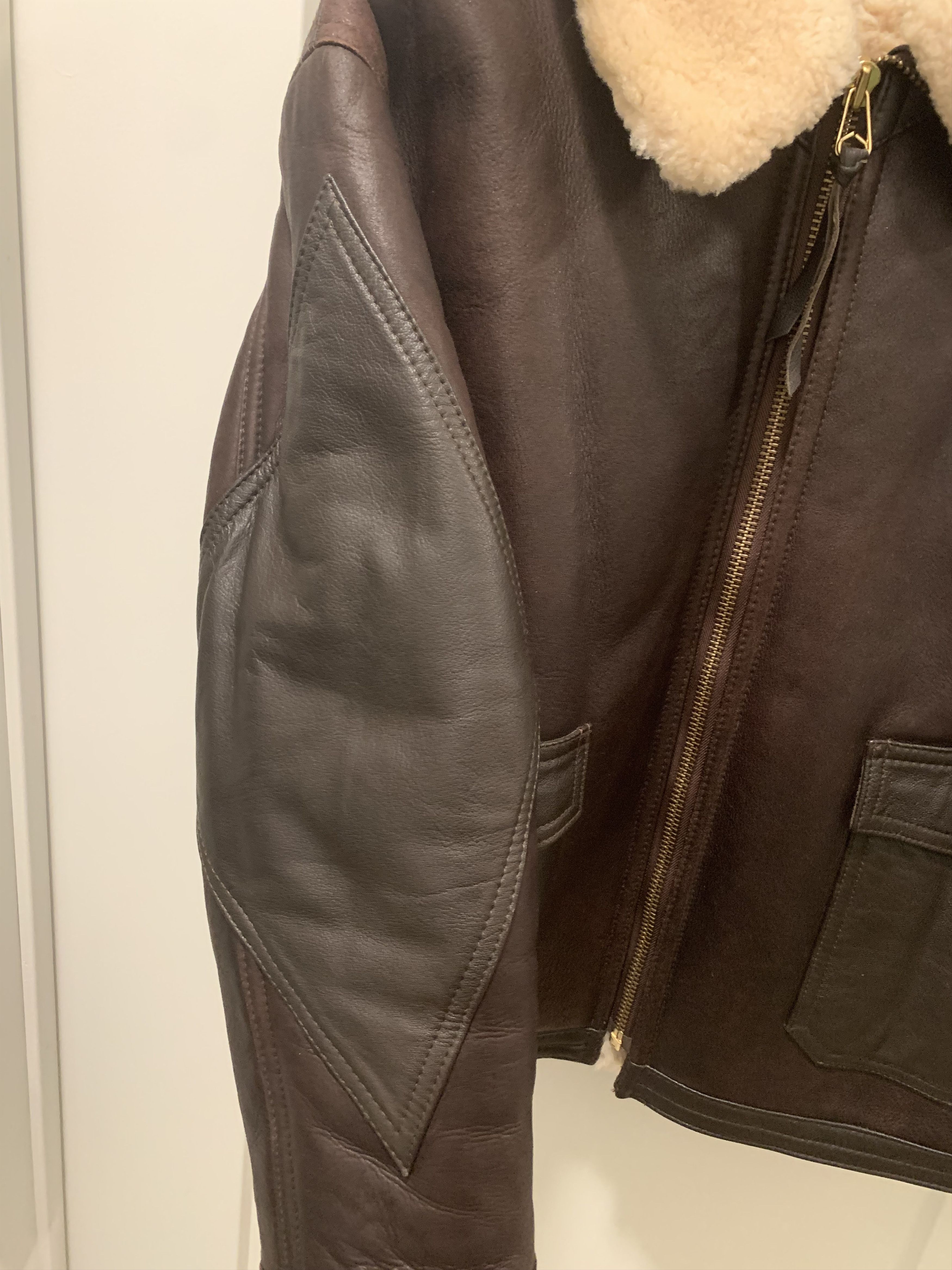 Other VINTAGE WW2 USN M444A SHEARLING LEATHER BOMBER JACKET Size US L / EU 52-54 / 3 - 2 Thumbnail