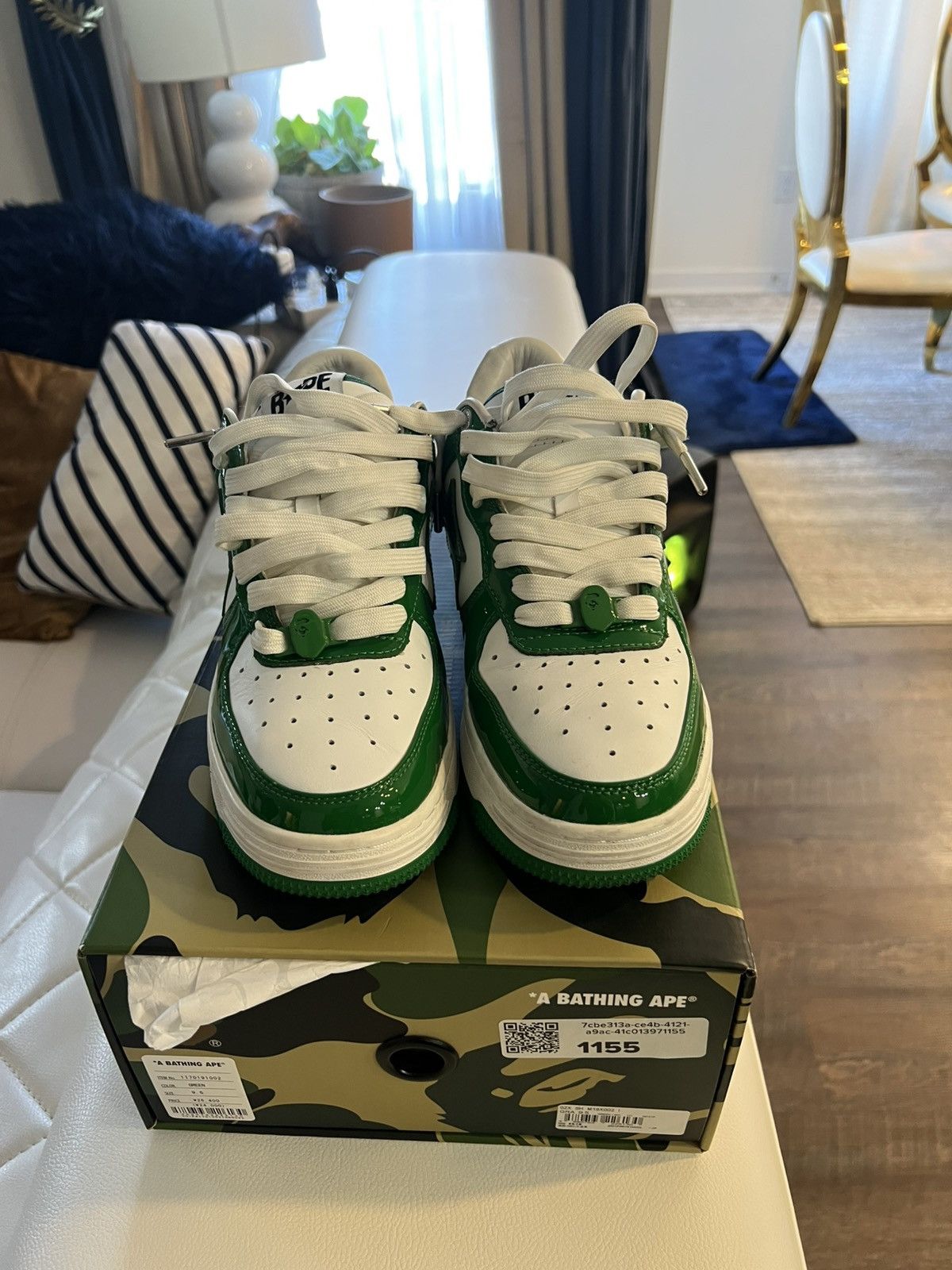 Bape Bapesta patent leather green Size US 9.5 / EU 42-43 - 1 Thumbnail