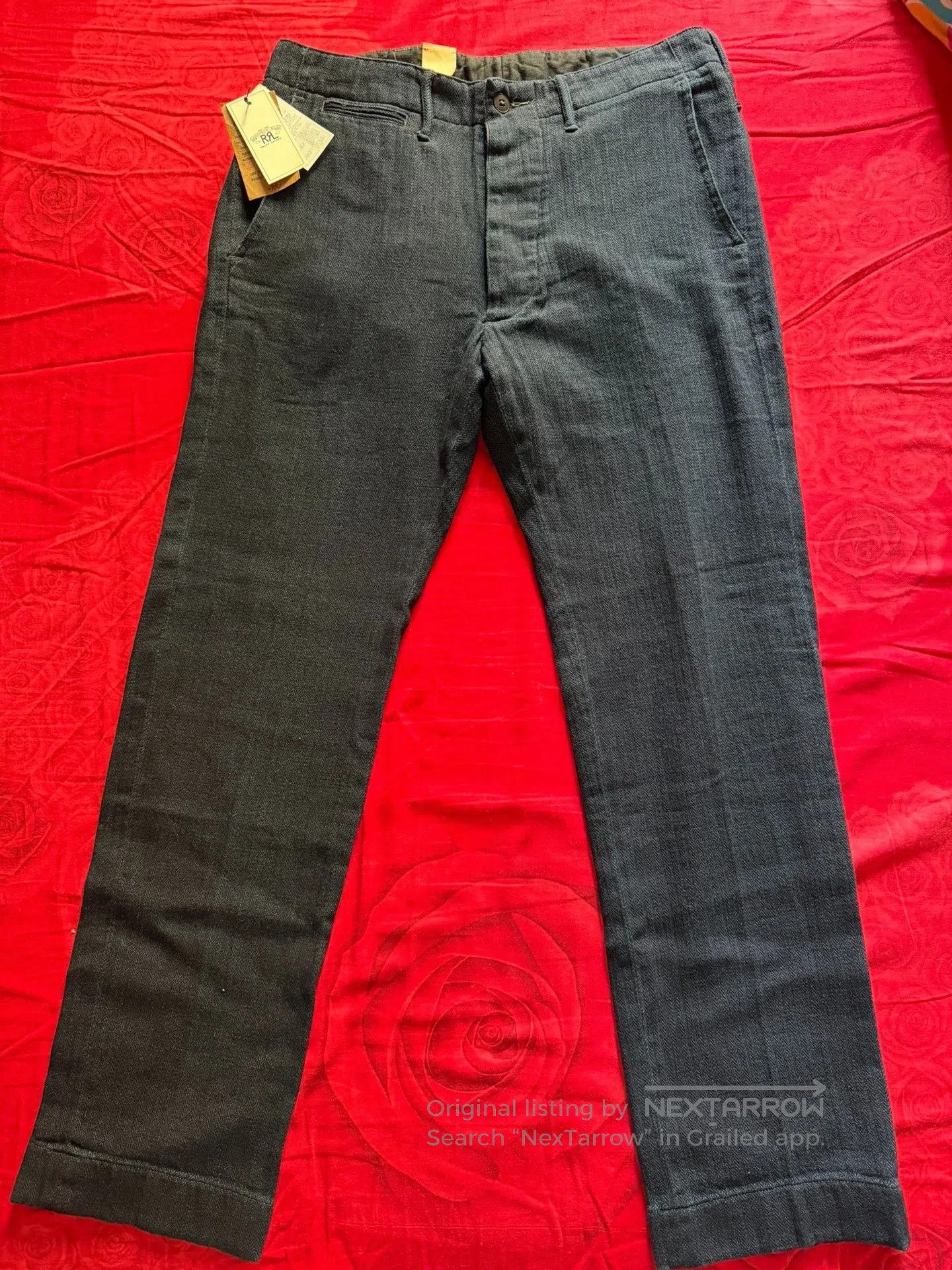 RRL Ralph Lauren RRL 26SS Slim Cotton Herringbone Trousers. Size US 34 / EU 50 - 7 Thumbnail