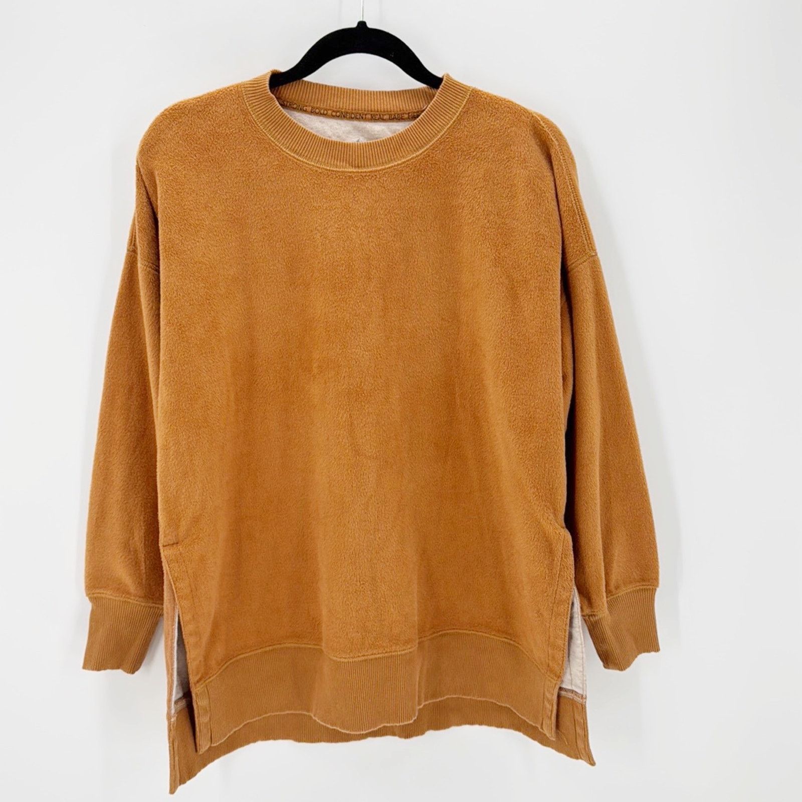 Other Aerie Fleece Sweater sz S Side Slits Burnt Orange oversized Size S / US 4 / IT 40 - 1 Thumbnail