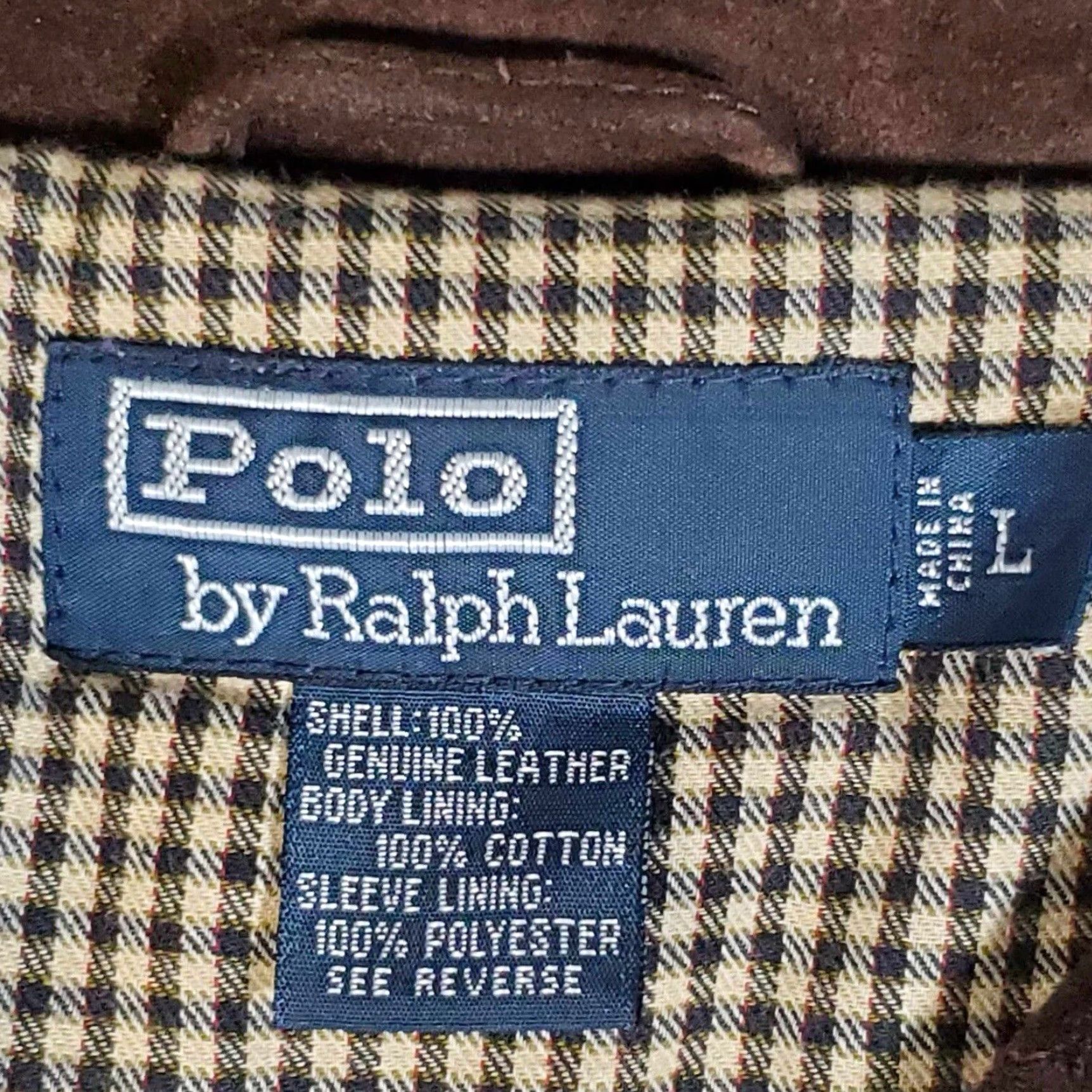 Ralph Lauren VINTAGE Polo Ralph Lauren Leather Jacket Bomber L - Brown - Large - Full Zip - Lined - Cotton Lining - Men Size US L / EU 52-54 / 3 - 2 Thumbnail