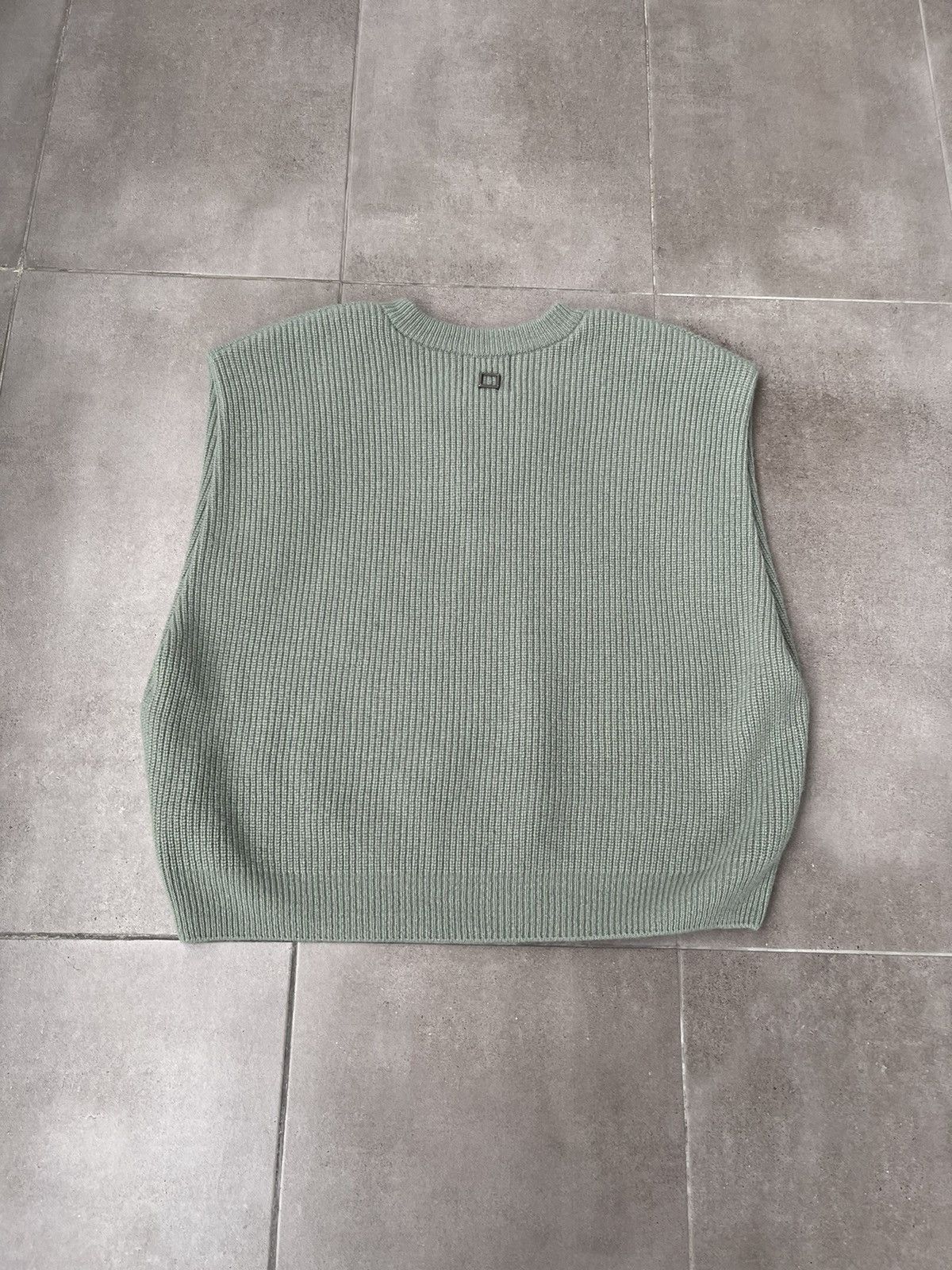 Wooyoungmi !DS! SS23 Wooyoungmi Green Knitted V-Neck Vest Size US M / EU 48-50 / 2 - 11 Thumbnail