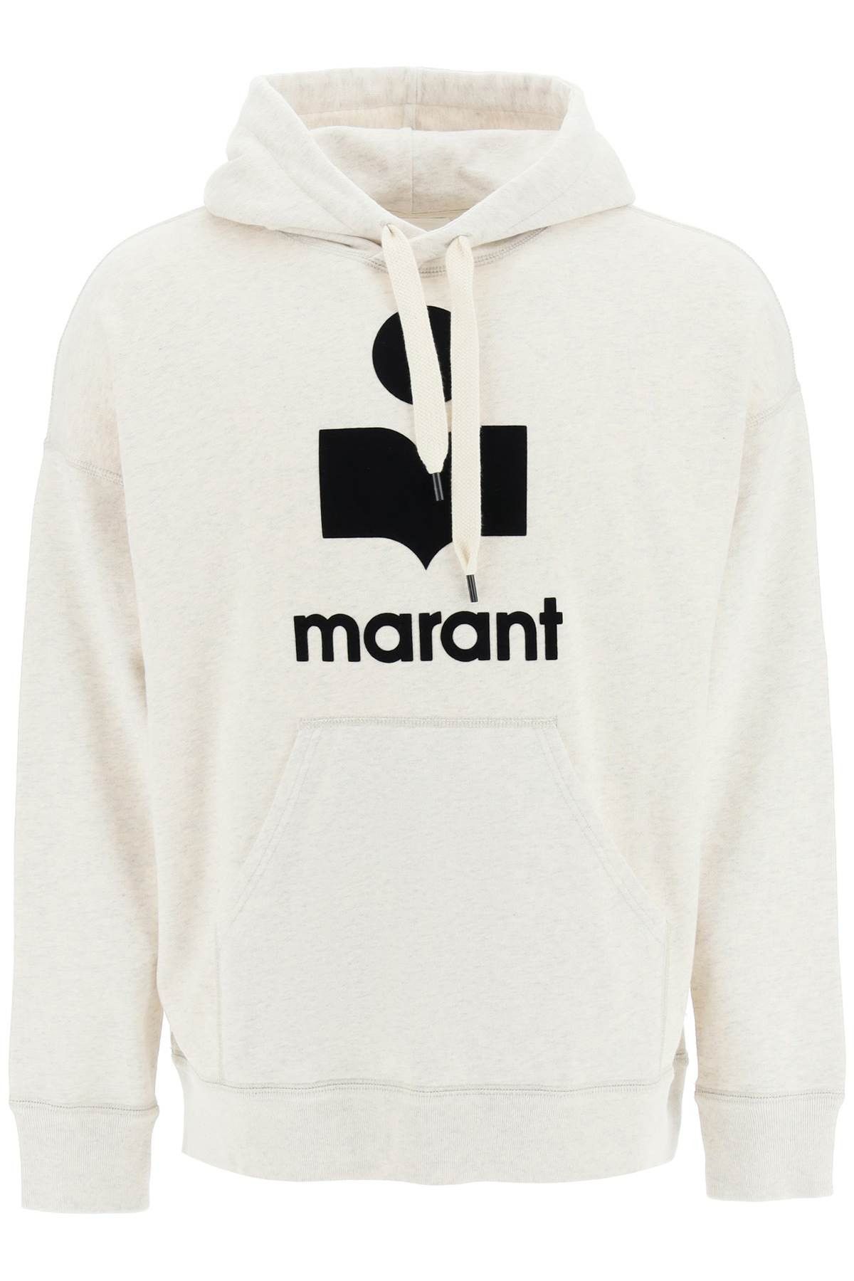 image of Isabel Marant 'miley' Hoodie With Flocked Logo in Grigio, Men's (Size Small)