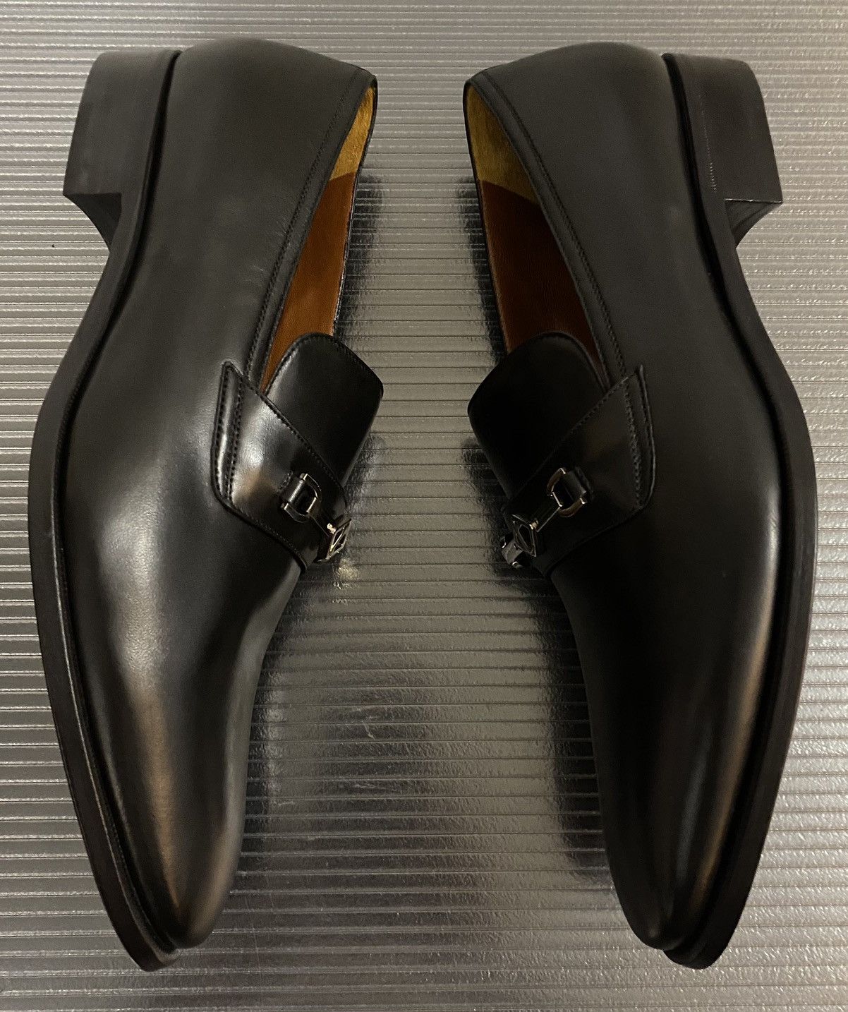Testoni a.testoni 🇮🇹 black Napa leather metal vamp loafer 10 US NEW Size US 10 / EU 43 - 8 Thumbnail