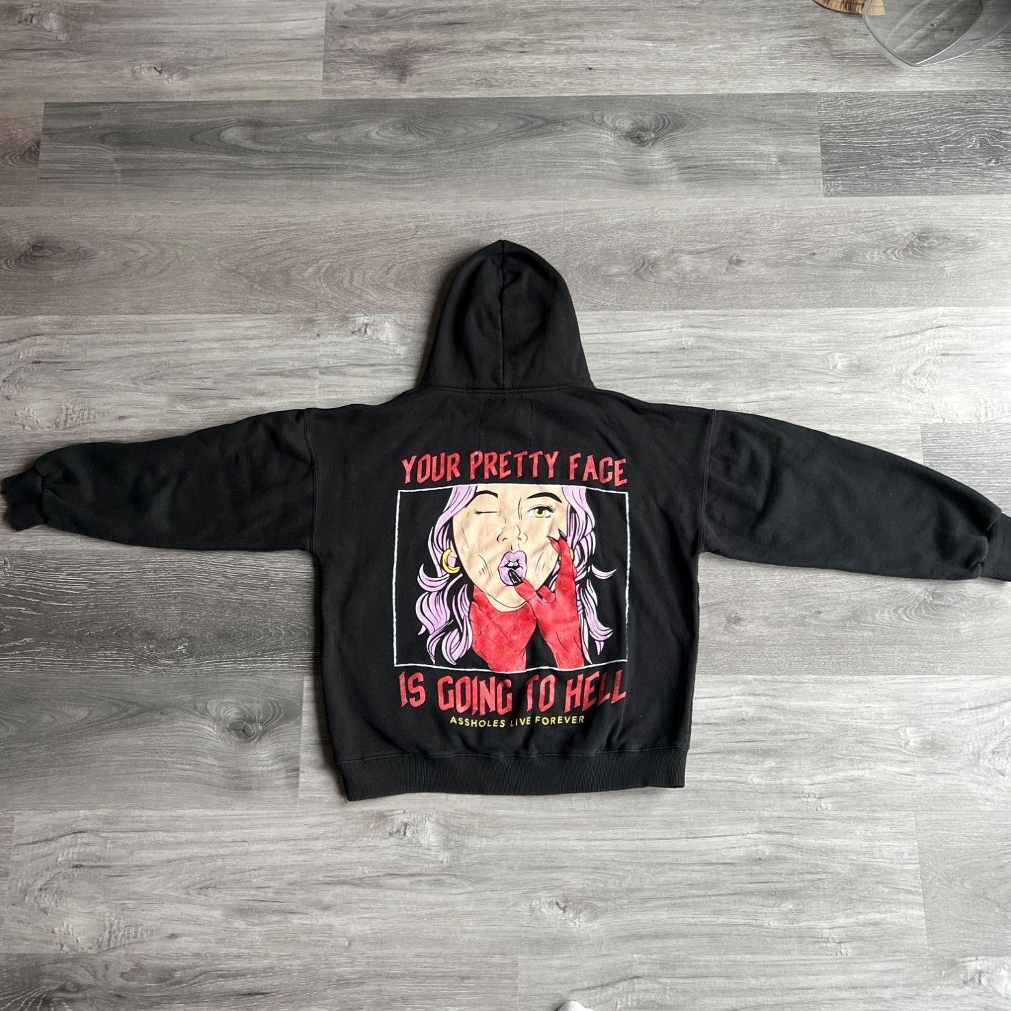 Other Assholes Live Forever Black Hoodie "Your Pretty Face Is Goin Size US L / EU 52-54 / 3 - 2 Thumbnail