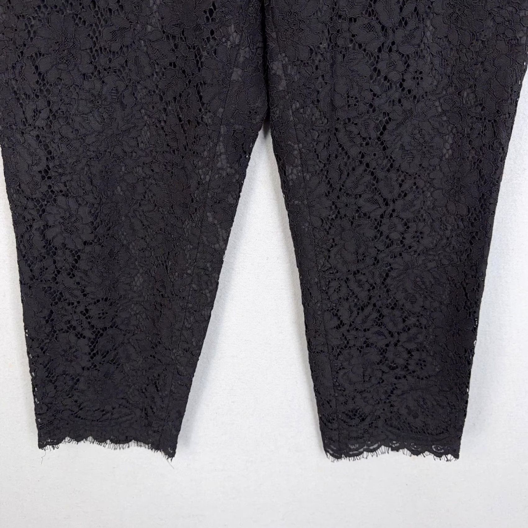J.Crew J.CREW Pants Women's 10 Black Lace Tapered Pull On Lined Dressy Party Cropped Mockup Size 32" / US 10 / IT 46 - 3 Thumbnail