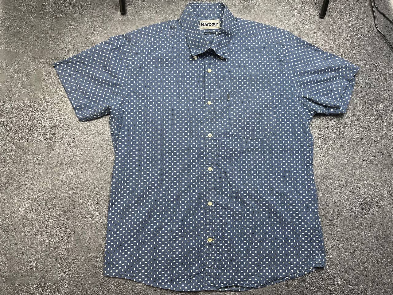 Barbour Barbour Mens Blue Tailored Polka Dot Short Sleeve Shirt Size US M / EU 48-50 / 2 - 1 Thumbnail