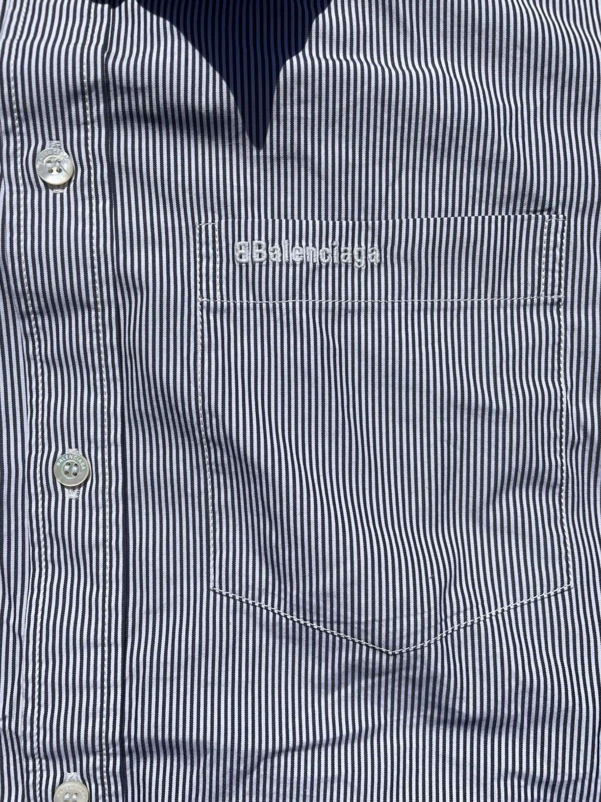 Balenciaga SS22 Balenciaga “YE24” Twisted Swing Stripe Button Up Size US M / EU 48-50 / 2 - 6 Thumbnail