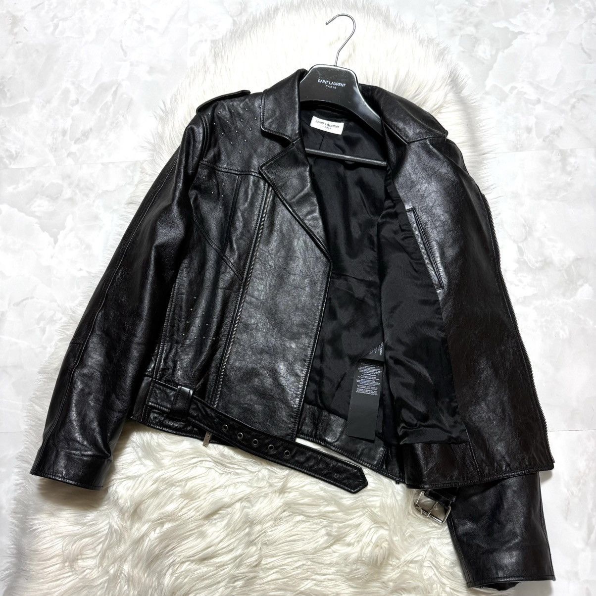 Saint Laurent Paris Saint Laurent Paris, dot studs, cropped leather Jacket Size US M / EU 48-50 / 2 - 8 Thumbnail