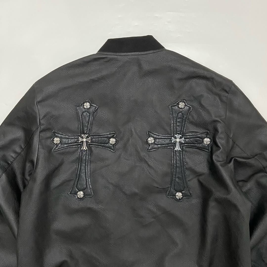Genuine Leather Casual Bomber Leather Jacket Size US L / EU 52-54 / 3 - 5 Thumbnail