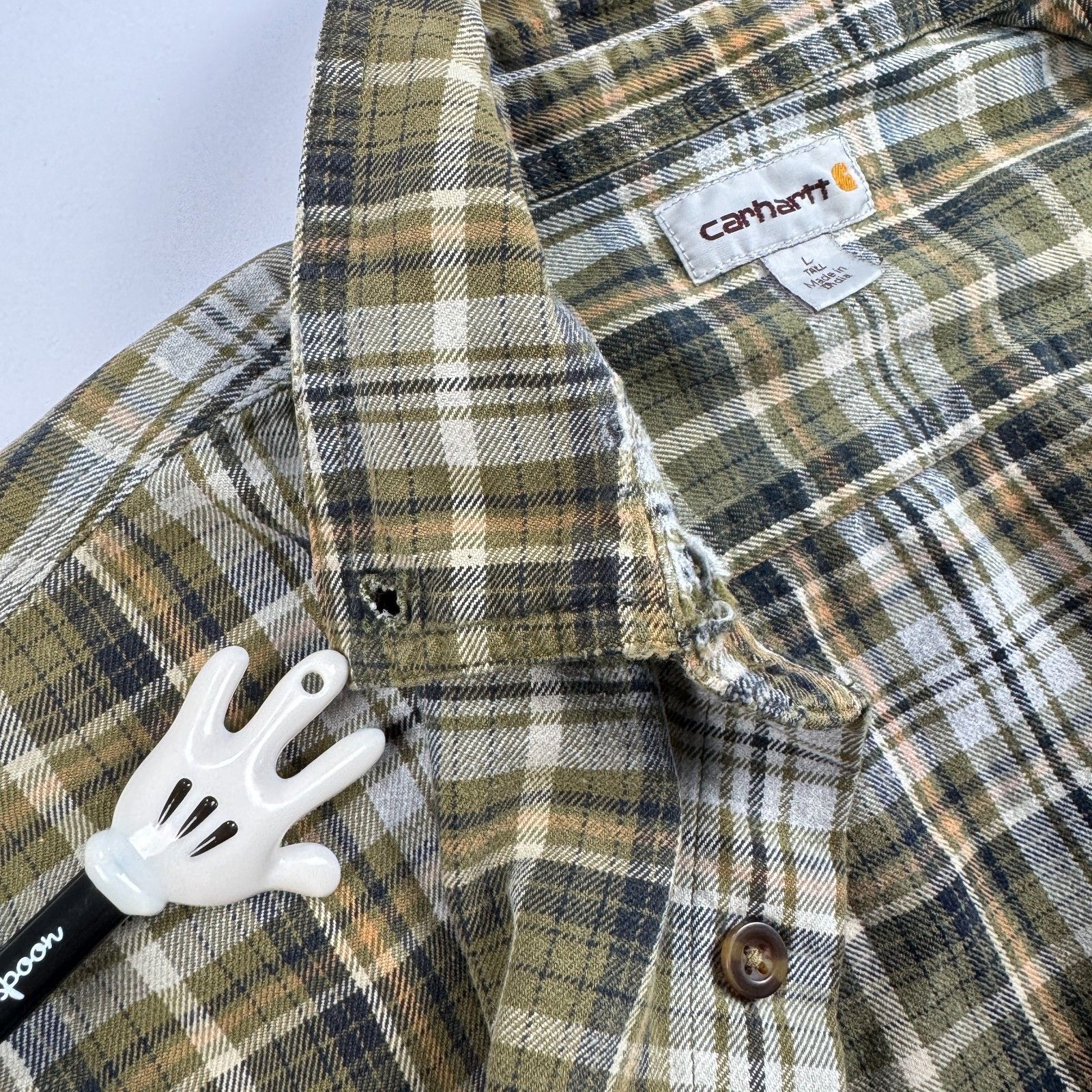 Carhartt Carhartt Plaid Flannel Shirt Distressed Workwear L Size US L / EU 52-54 / 3 - 11 Thumbnail