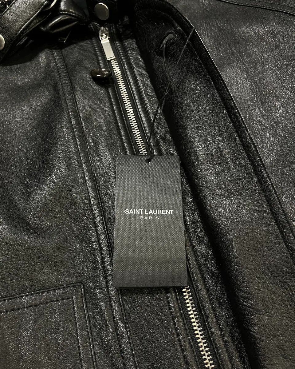 Saint Laurent Paris AW2017 Saint Laurent Black Leather Hooded Detachable Collar Jacket Size US S / EU 44-46 / 1 - 12 Thumbnail