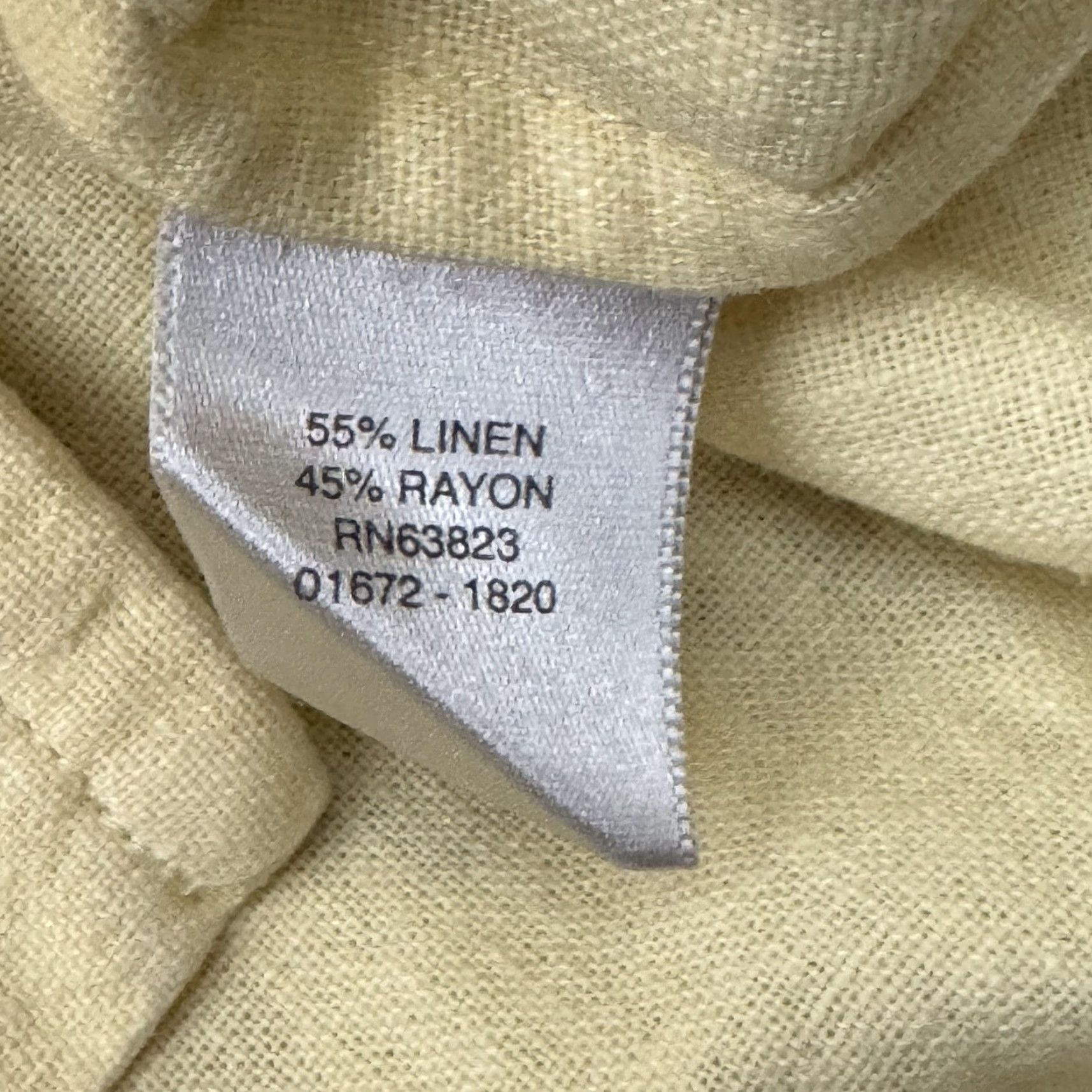 Vintage Christopher & Banks Blouse Women Small Button-Up Boxy 2010s Linen Rayon Yellow Round Neck Long Sleeve casual Lightweight Size S / US 4 / IT 40 - 8 Thumbnail