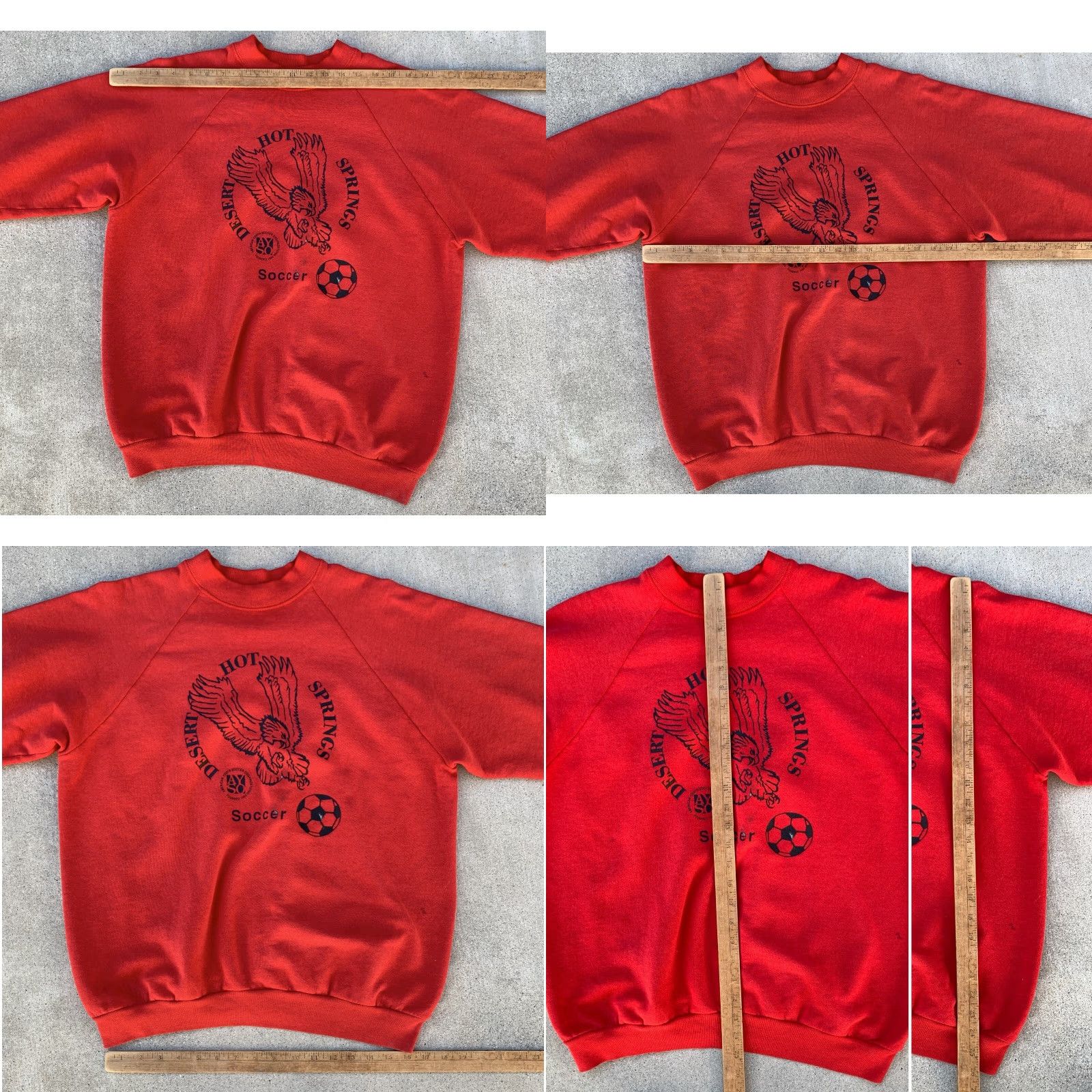 Fruit Of The Loom VINTAGE Desert Hot Springs Soccer Raglan Sweatshirt Adult Size XL Size US XL / EU 56 / 4 - 11 Thumbnail