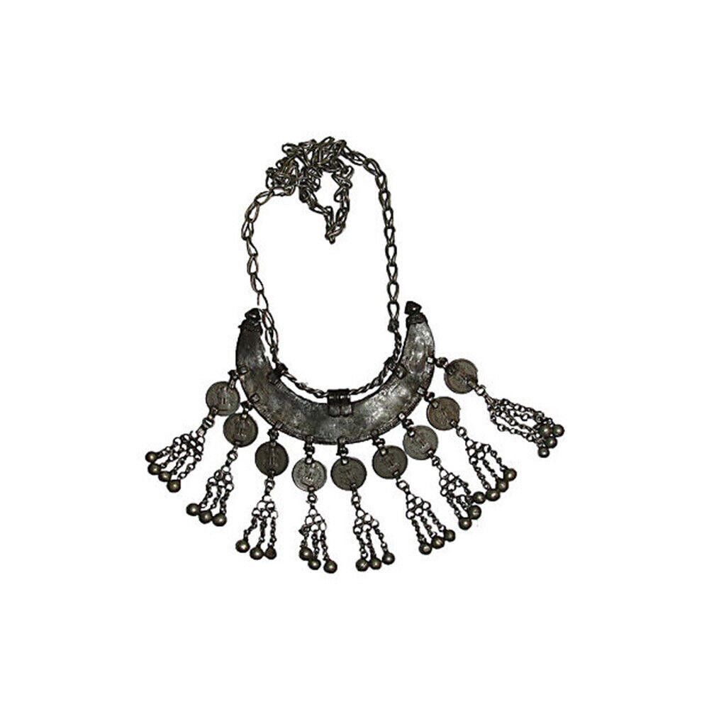 Designer Rajasthan Banjara Crescent Dangle Coin Necklace Size ONE SIZE - 5 Thumbnail