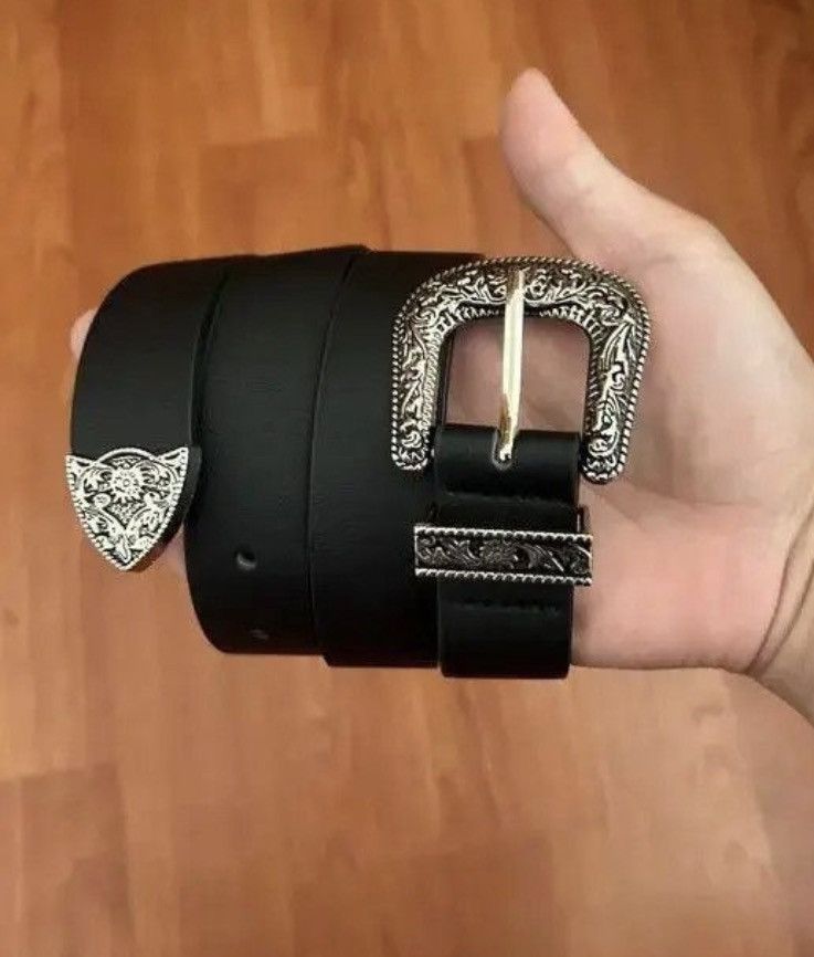 Japanese Brand Y2K Buckle Belt (black) Size 32 - 1 Thumbnail