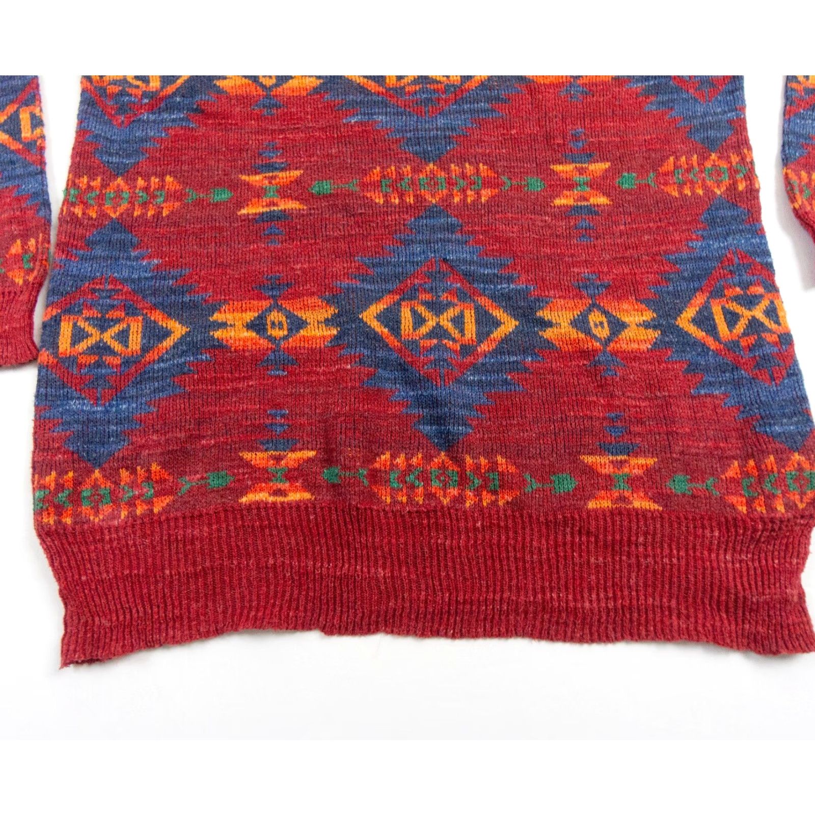 Vintage VINTAGE Ralph Lauren Denim & Supply Women's Sweater Pullover All Seasons Red Small Knit Crossbody Native Aztec Southwestern 90s Size S / US 4 / IT 40 - 3 Thumbnail