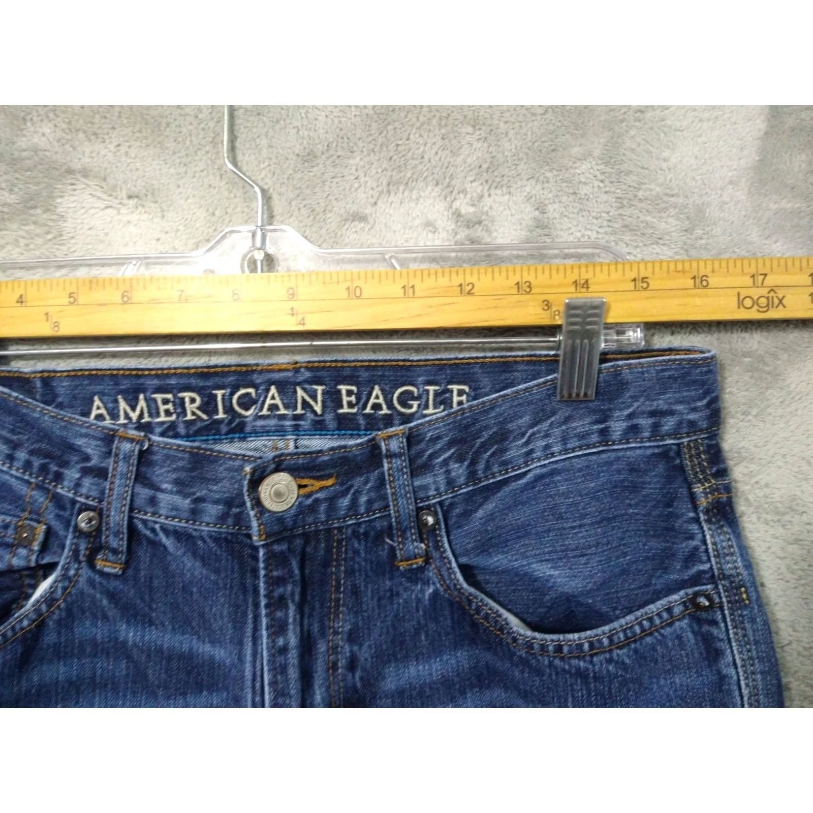 American Eagle Outfitters American Eagle Jeans Men 31x30 Blue Denim Bootcut Low Rise Dark Wash Size US 31 - 3 Thumbnail