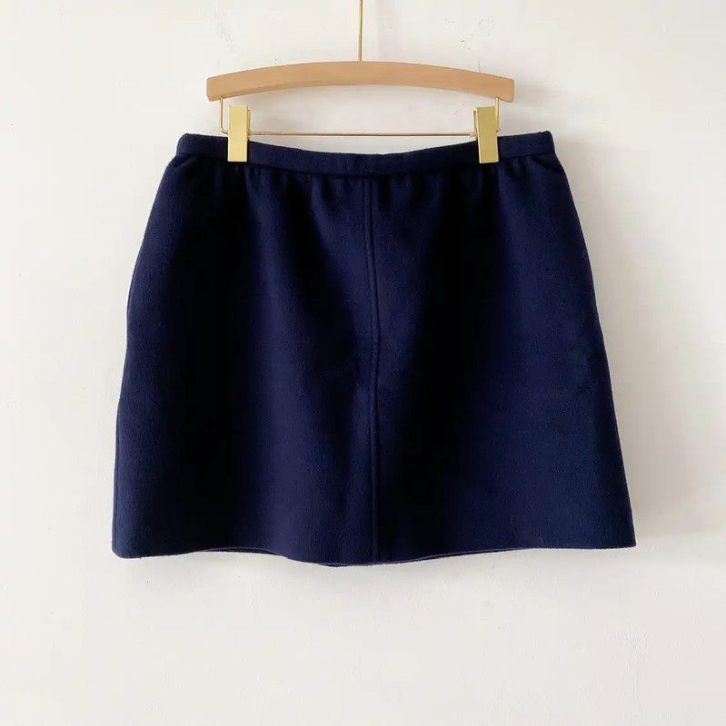 Louis Vuitton Louis Vuitton Deep Blue Cashmere Skirt 0089 Size 32" / US 10 / IT 46 - 1 Thumbnail