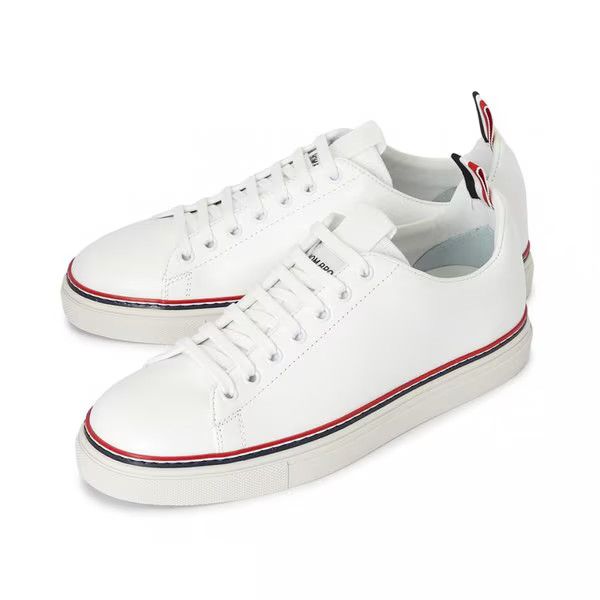 Thom Browne o1s22i1n1124 Smooth Leather Sneakers in White Size US 11 / EU 44 - 2 Thumbnail