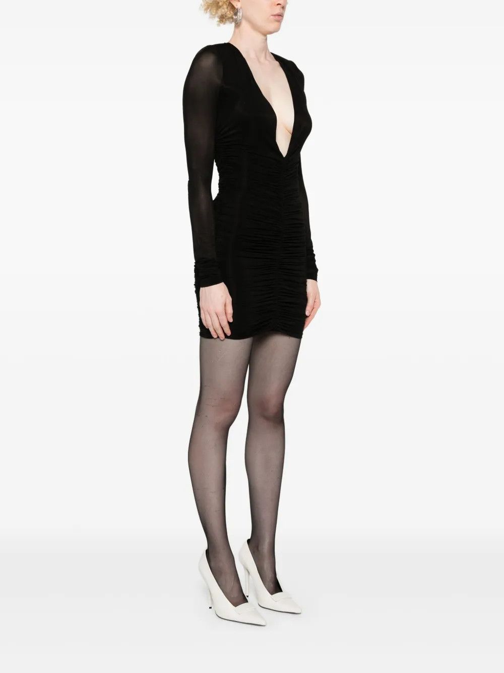 Saint Laurent Paris o1y0126 Mini Dress in Black Size M / US 6-8 / IT 42-44 - 3 Thumbnail