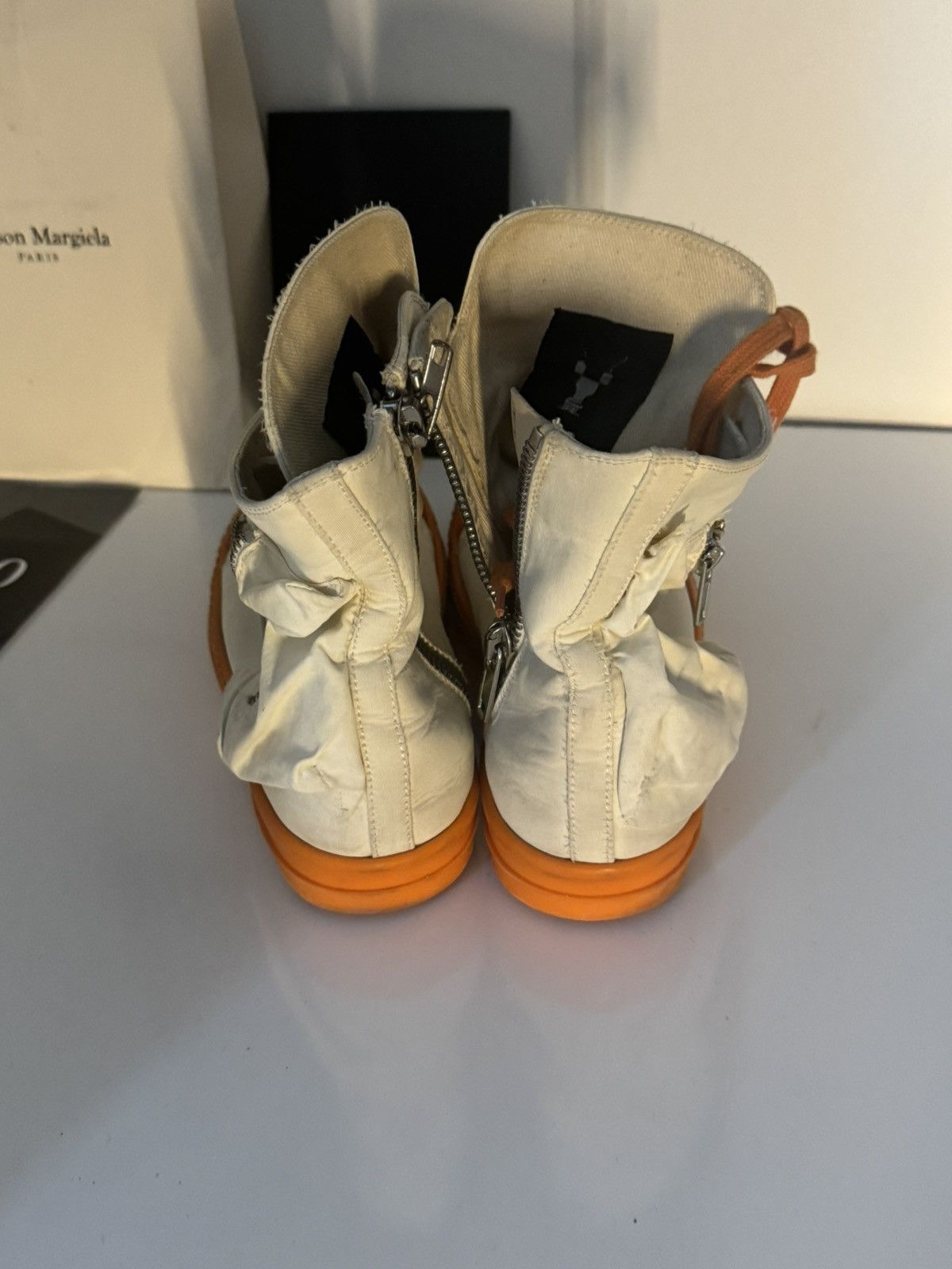 Rick Owens ✅Rick Owens Cargo Ramones Drkshdw high white orange 41 Size US 8 / EU 41 - 5 Thumbnail