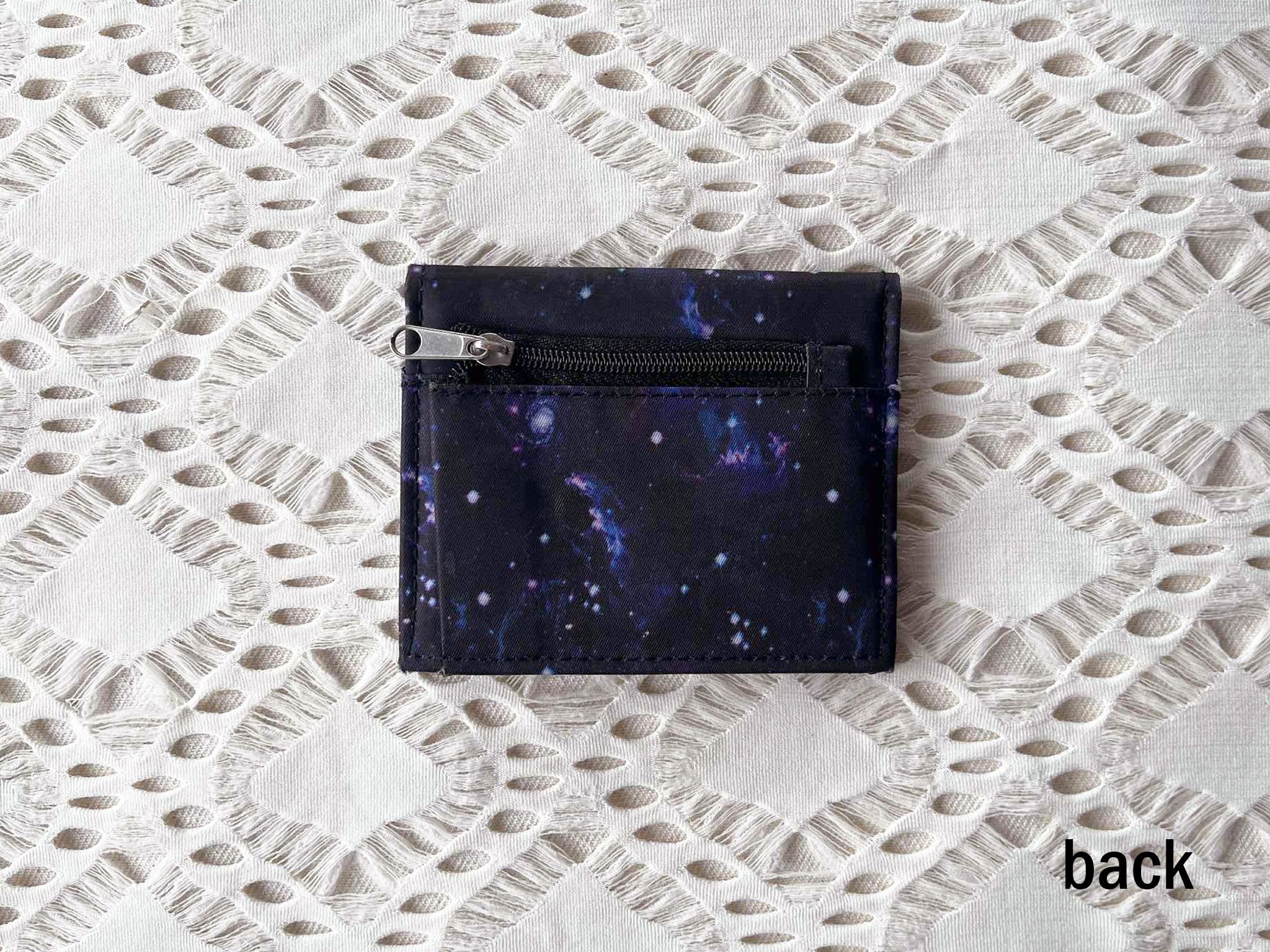 Japanese Brand Galaxy printed Japanese Sporty style bifold mini card case Size ONE SIZE - 4 Thumbnail