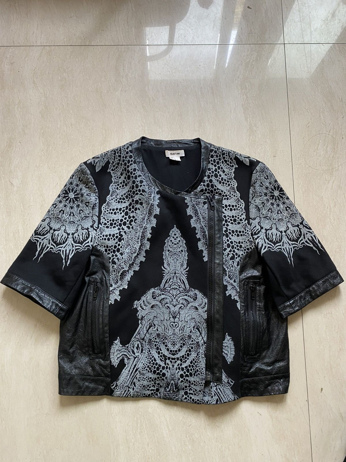 Helmut Lang Helmut lang lamb leather lace short sleeve jacket blazer Size L / US 10 / IT 46 - 1 Thumbnail