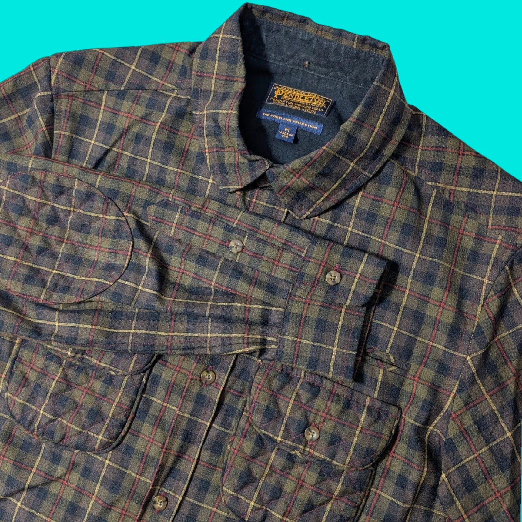 Pendleton Pendleton Portland Collection Shirt Mens M Brown Plaid L/S Wool Quilted Patches Size US M / EU 48-50 / 2 - 1 Thumbnail