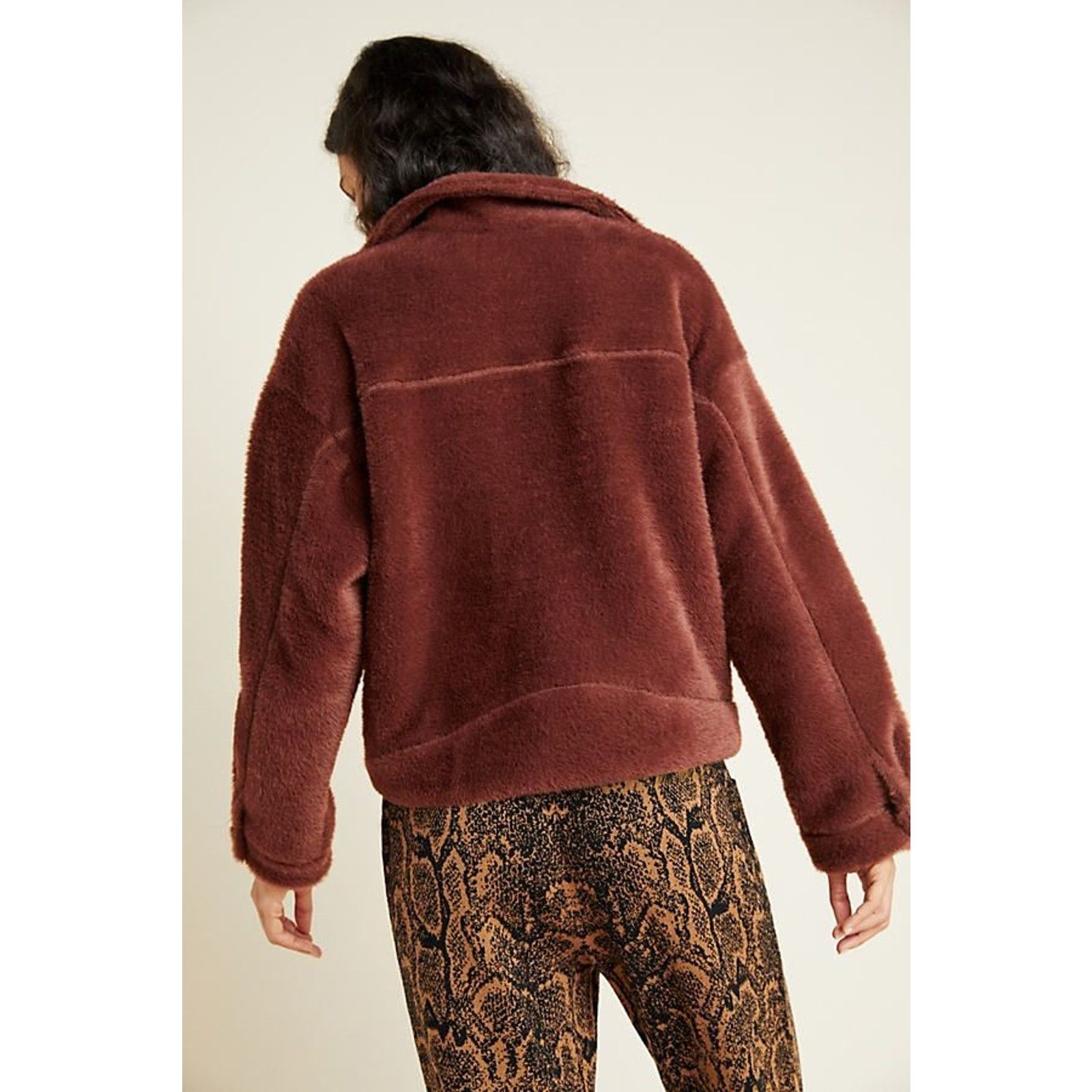 Anthropologie Anthropologie Sherpa Swan Coat by FRNCH $198 Brown X-SMALL Size XS / US 0-2 / IT 36-38 - 2 Thumbnail